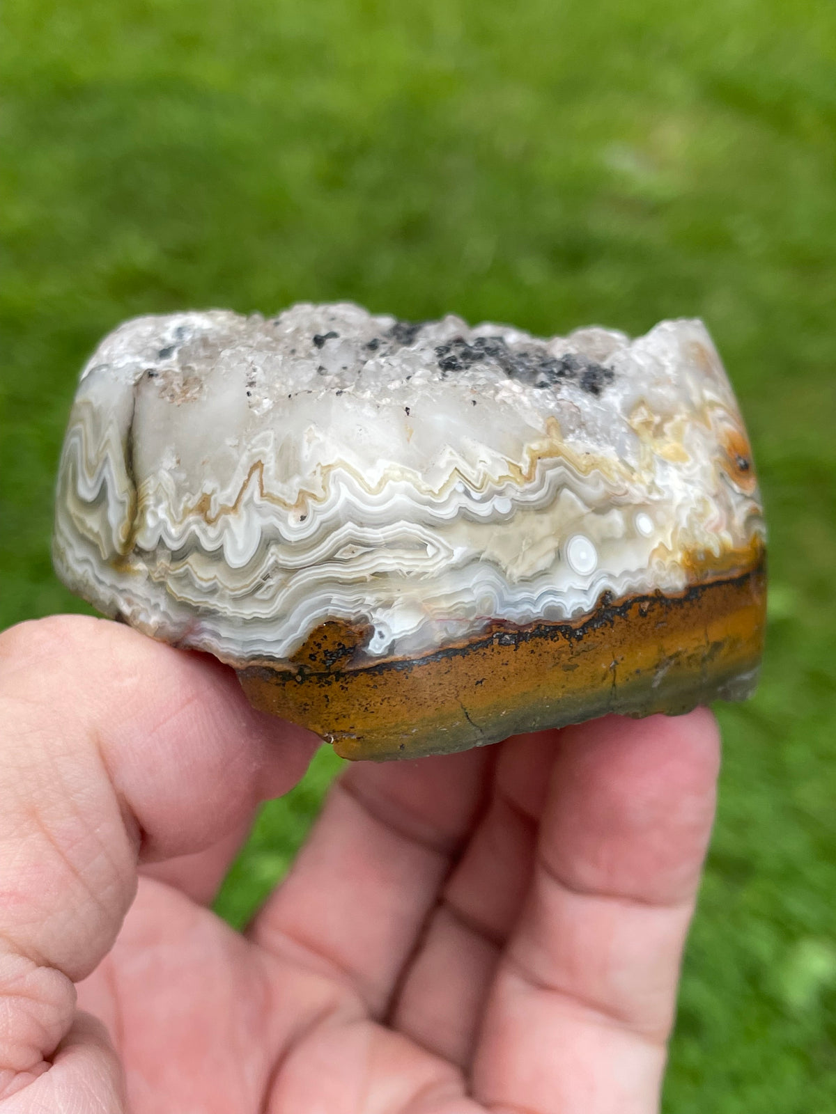 StoneBorn Creations Druzy Lace Agate Freeform – Natural Crystal Pocket