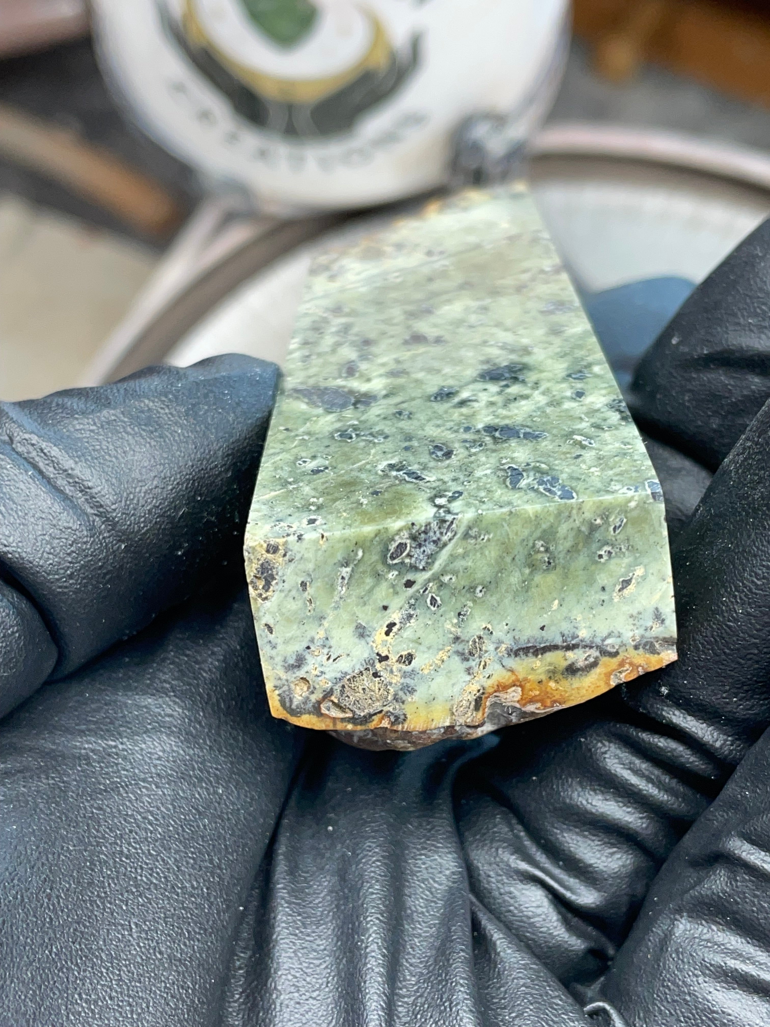 Hand-Polished Green Stone Slab | StoneBorn Creations