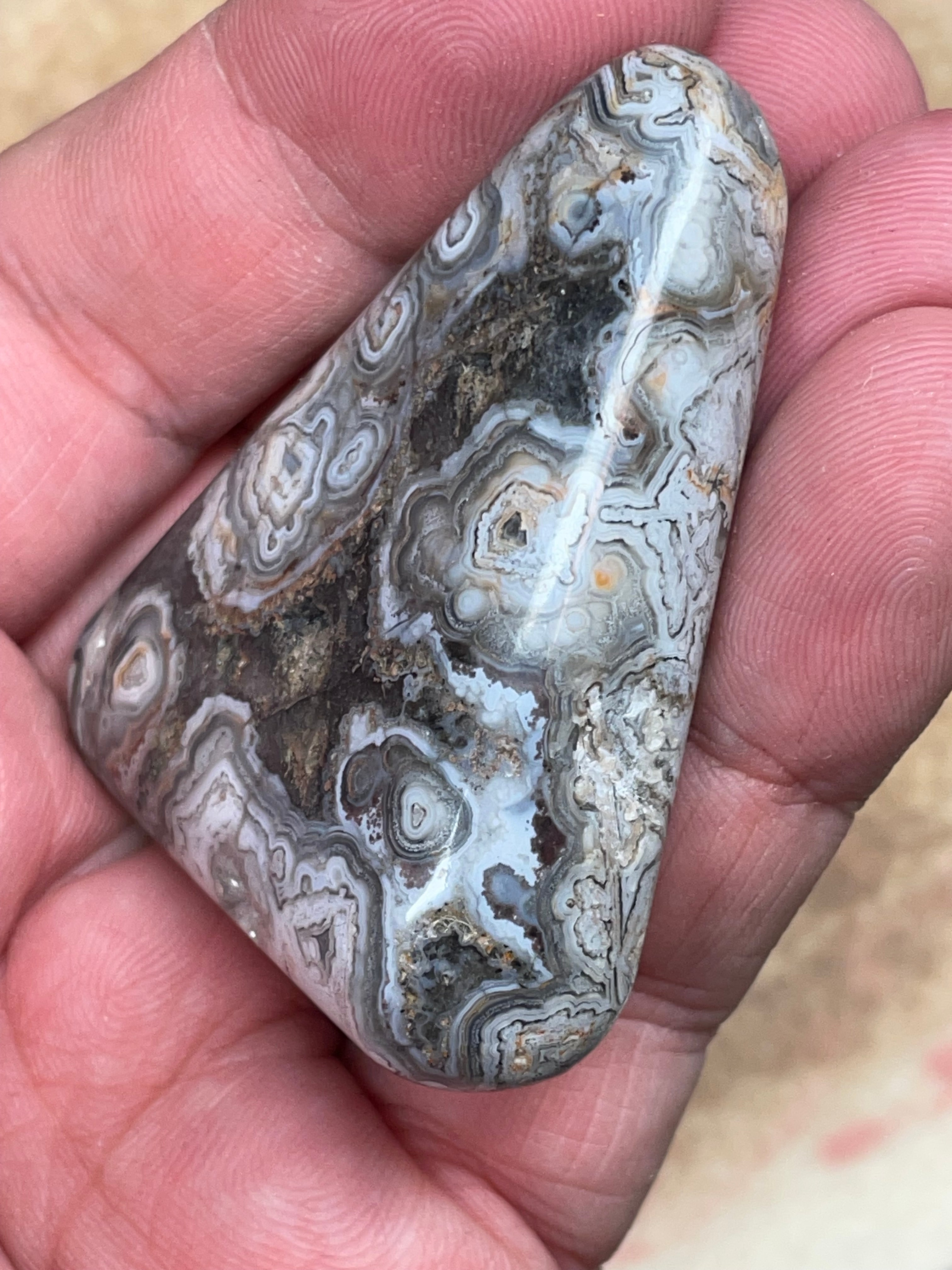 Tuxedo Lace Agate – Hand Polished Natural Stone | One of a Kind