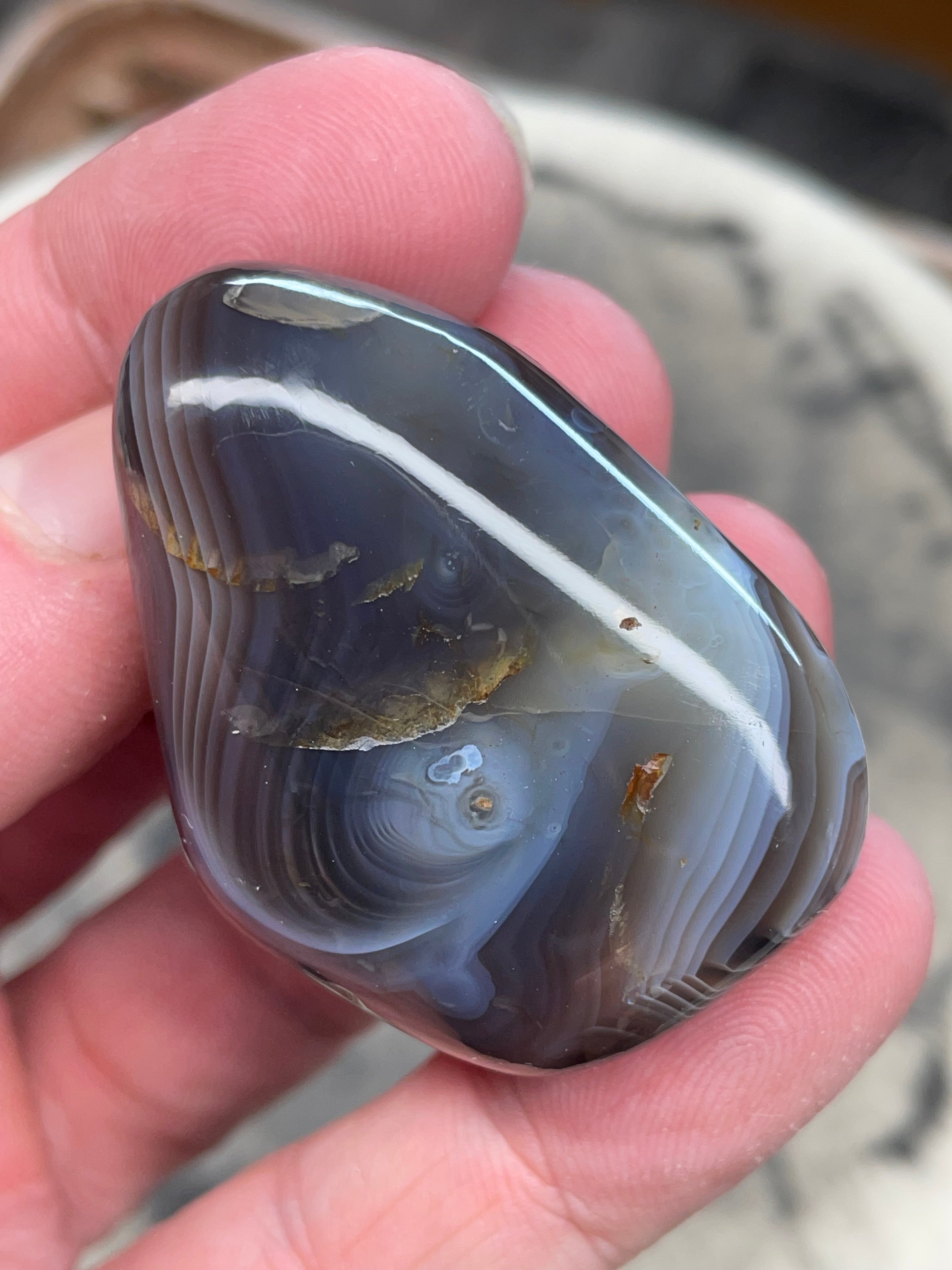 Banded Fortification Botswana Agate — Hand-Polished Freeform Stone