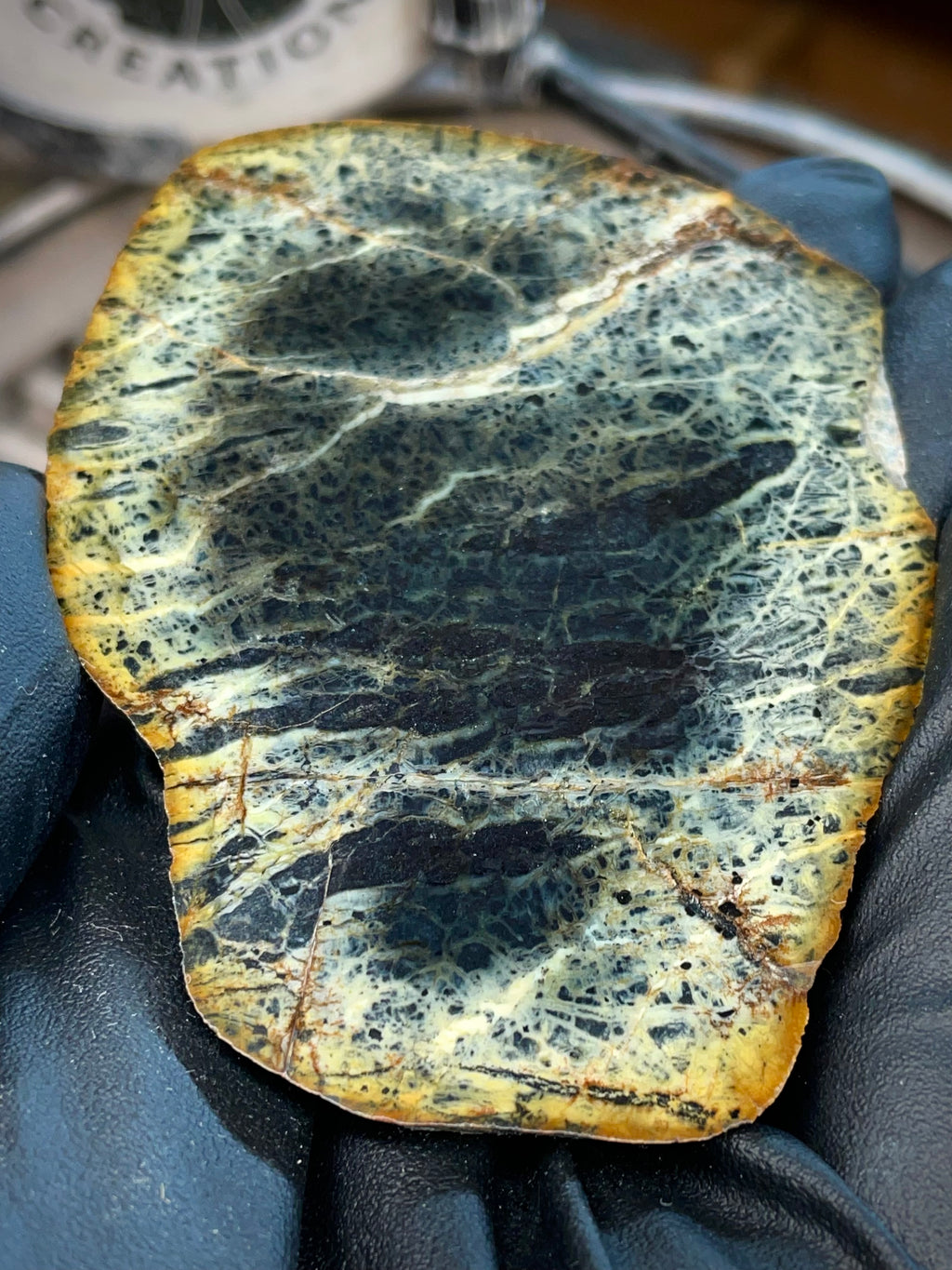 StoneBorn “Midnight Web” Greenstone Slab (One-Side Polished)