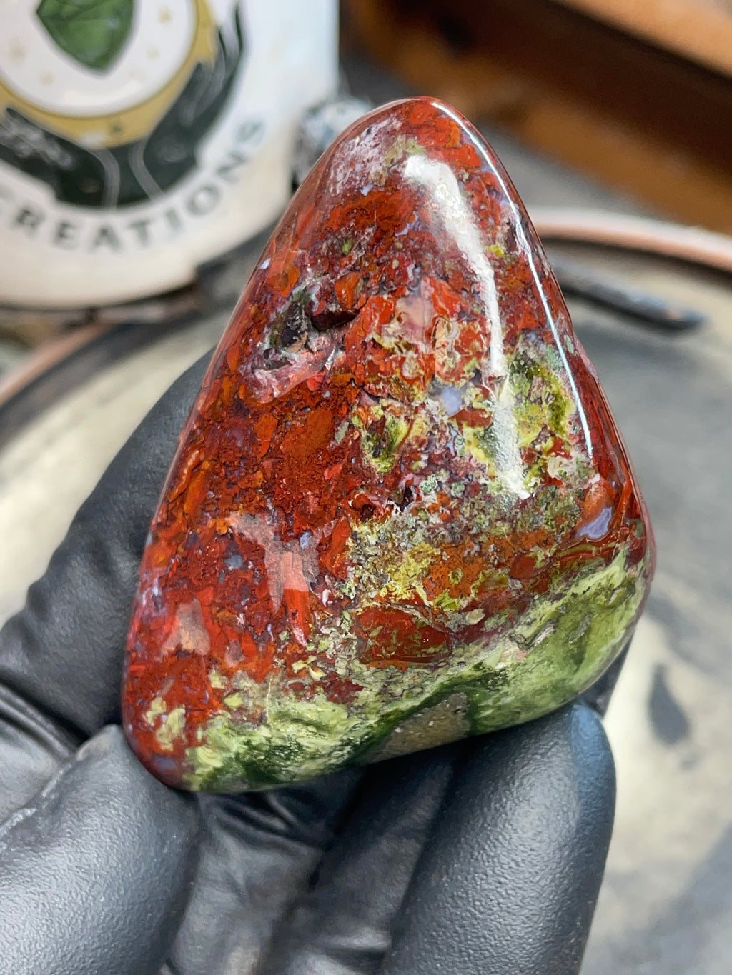 StoneBorn Creations | Hand-Polished Red Jasper & Greenstone Freeform