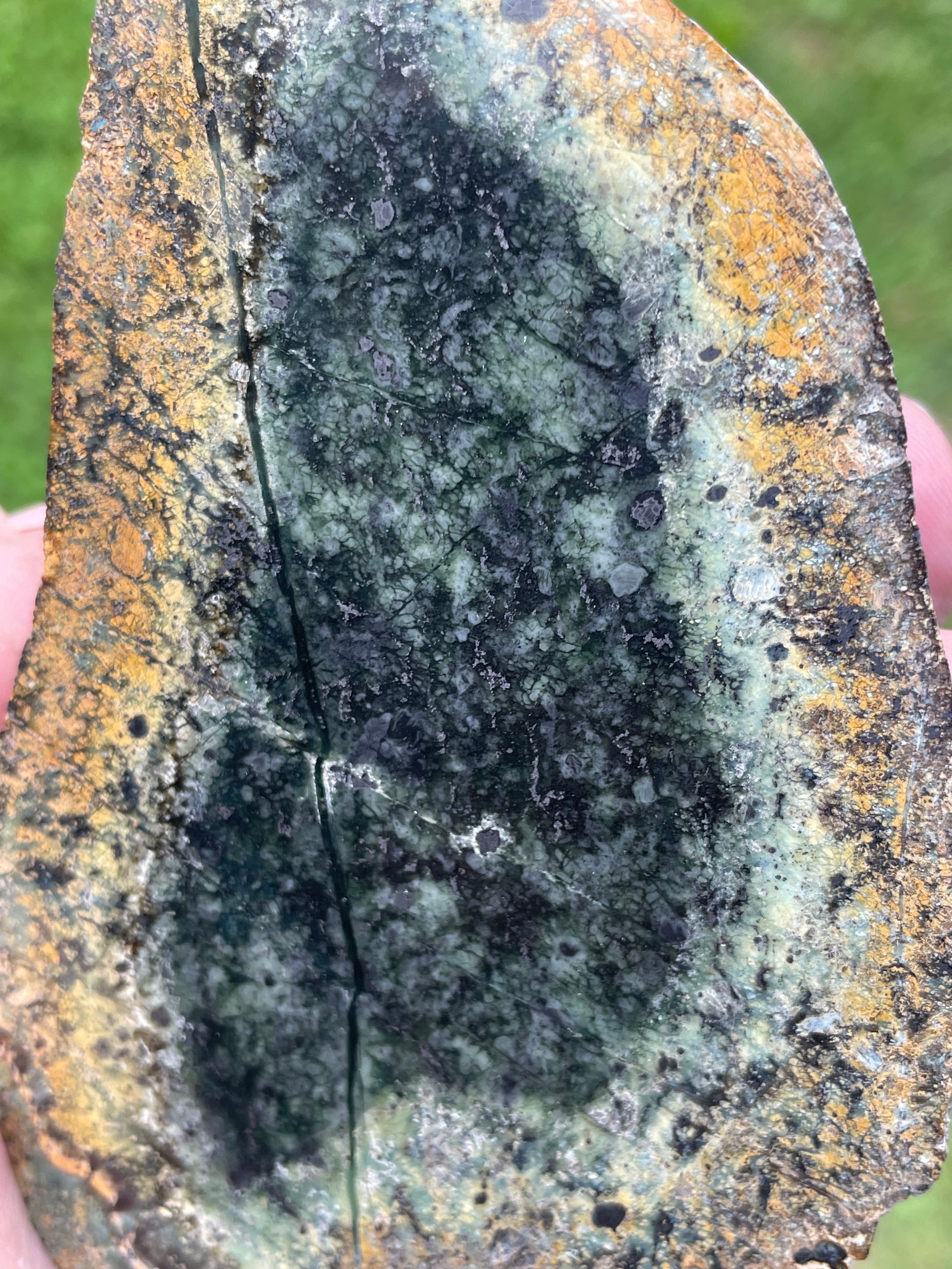 StoneBorn Creations Hand-Polished Vermont Serpentine Bookmatched Pair | One-of-a-Kind Natural Display Stones