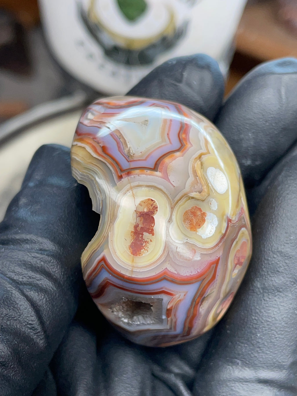 StoneBorn Banded Agate with Natural Druzy Pocket