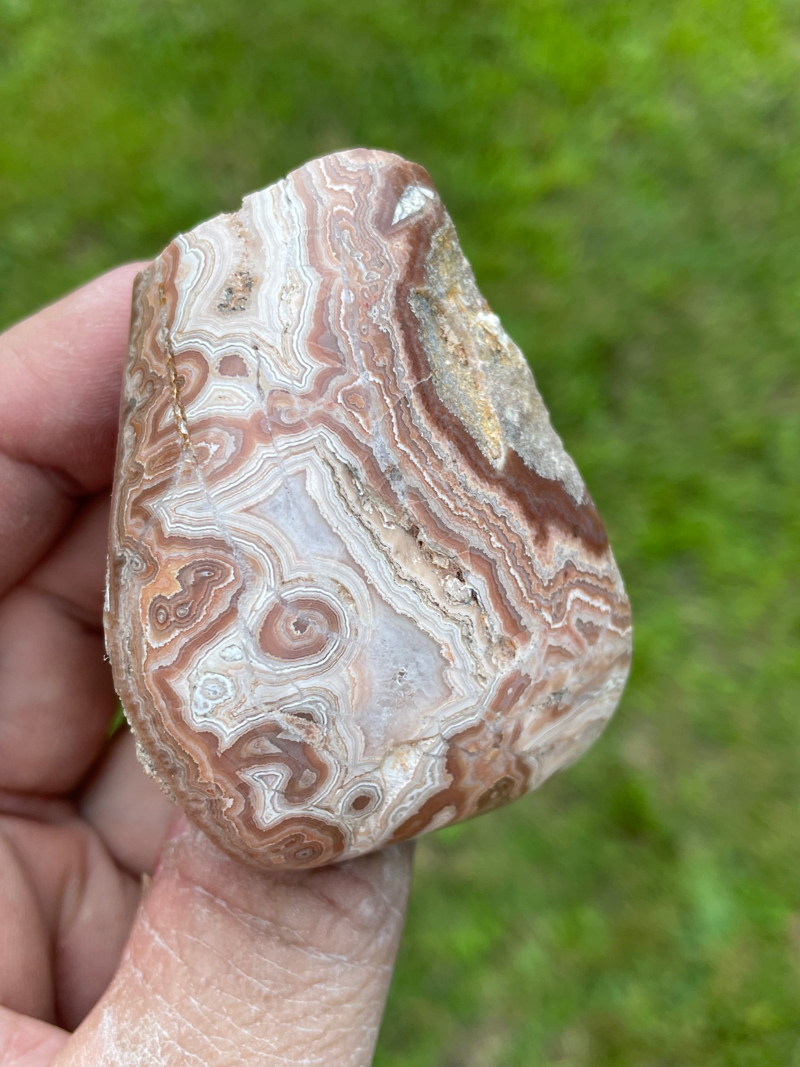 StoneBorn Creations Hand-Polished Georgia Crazy Lace Agate Freeform Display Stone – One-of-a-Kind Natural Art