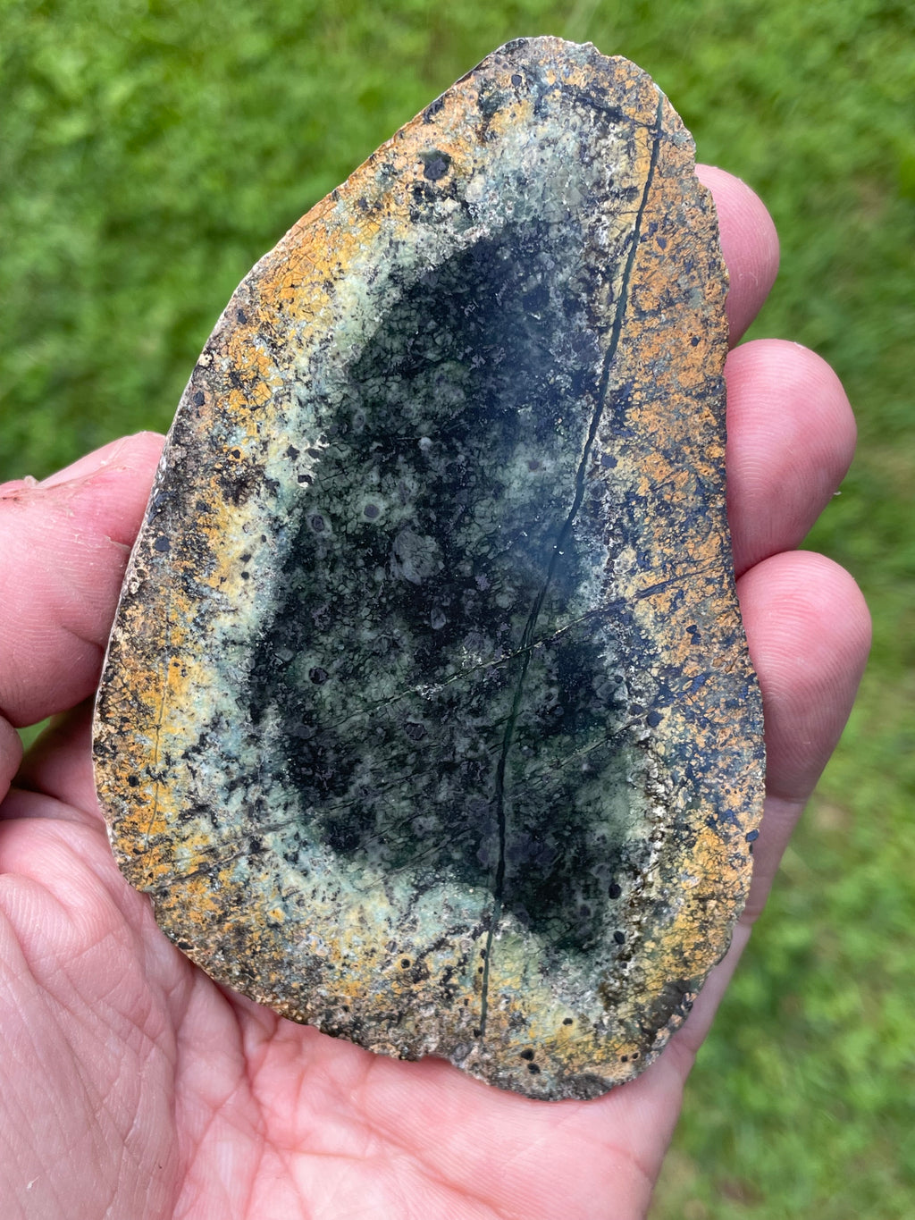 StoneBorn Creations Hand-Polished Vermont Serpentine Bookmatched Pair | One-of-a-Kind Natural Display Stones
