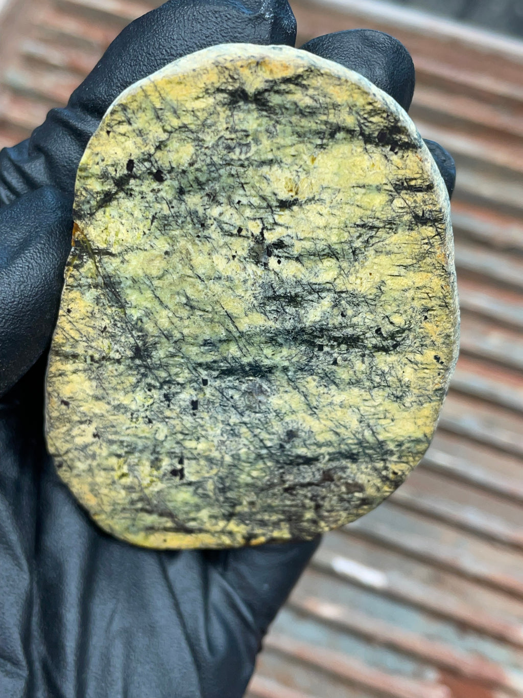 StoneBorn Creations | Polished Vermont Greenstone Slab — Pale Olive with Dark Mineral Veining