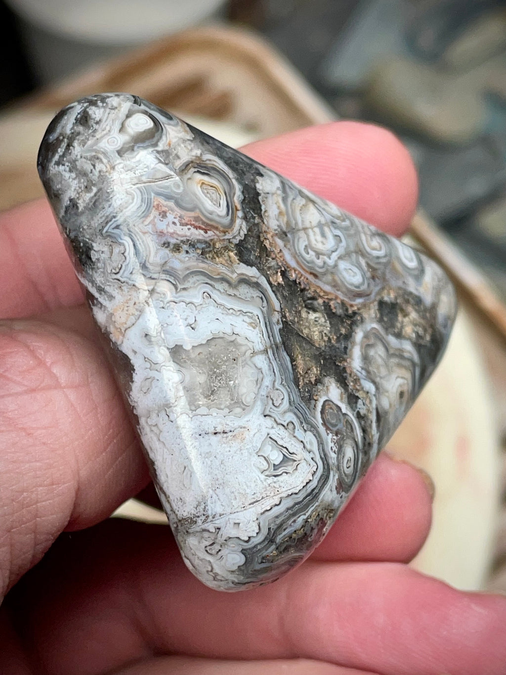 Tuxedo Lace Agate – Hand Polished Natural Stone | One of a Kind