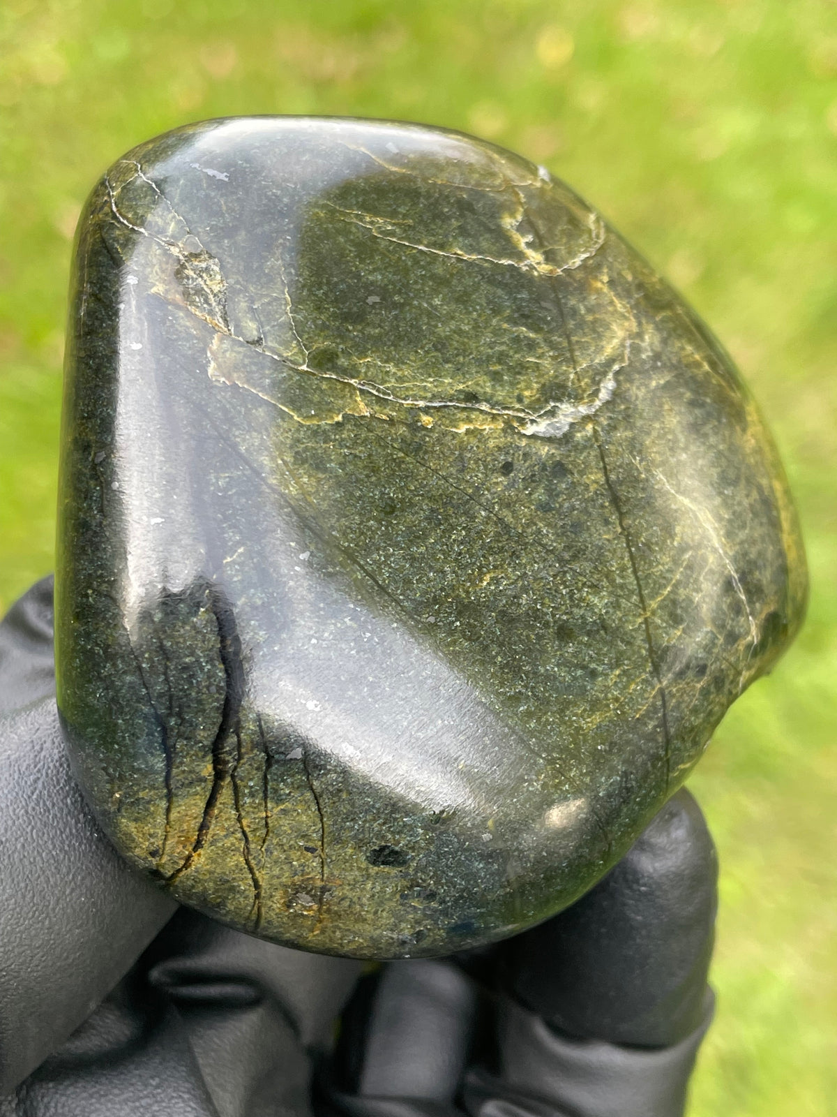 StoneBorn Creations Stream-Forged Green Stone – Hand Polished Natural Freeform