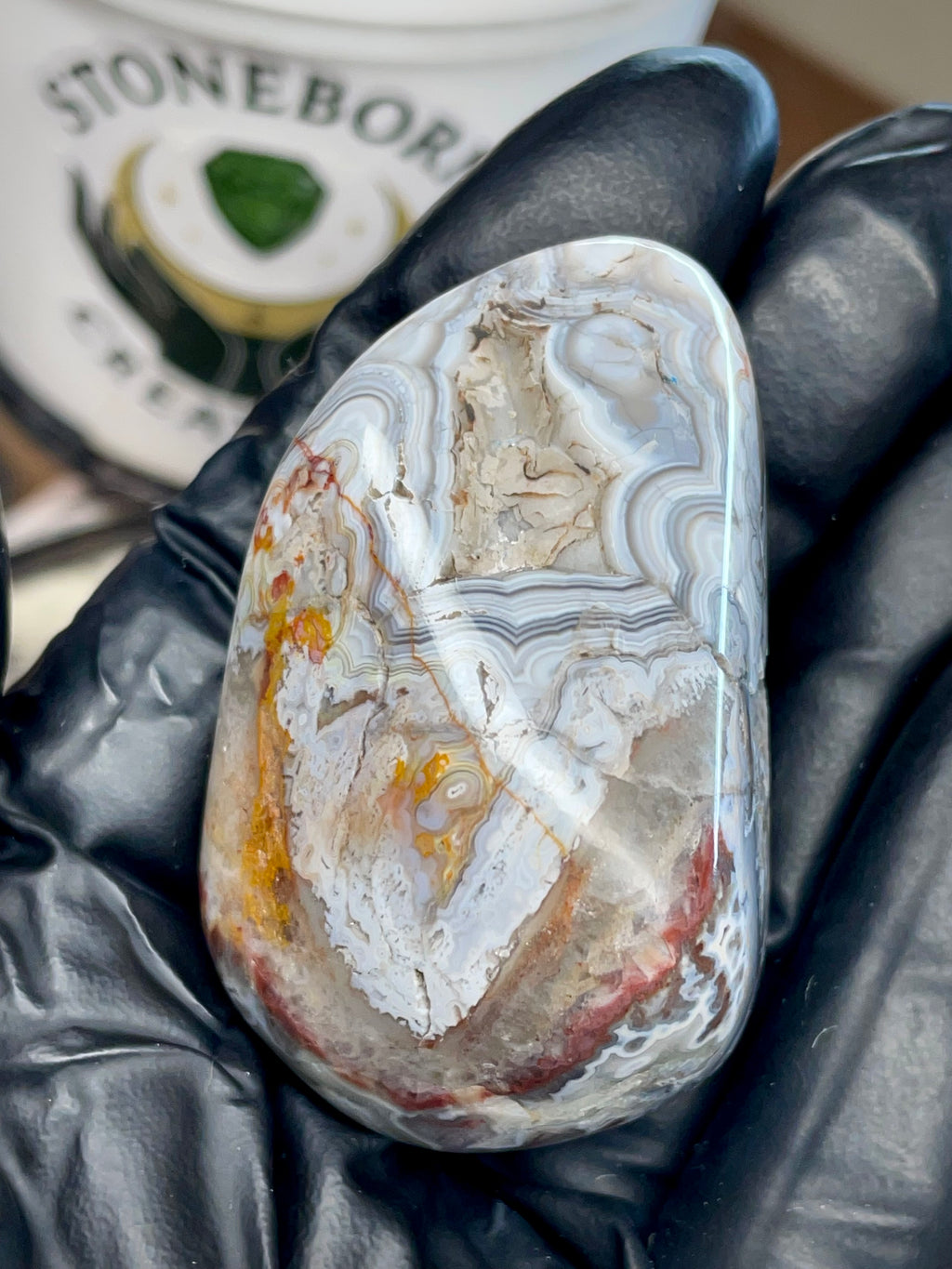 Lace Agate Freeform — Hand Polished StoneBorn Creation