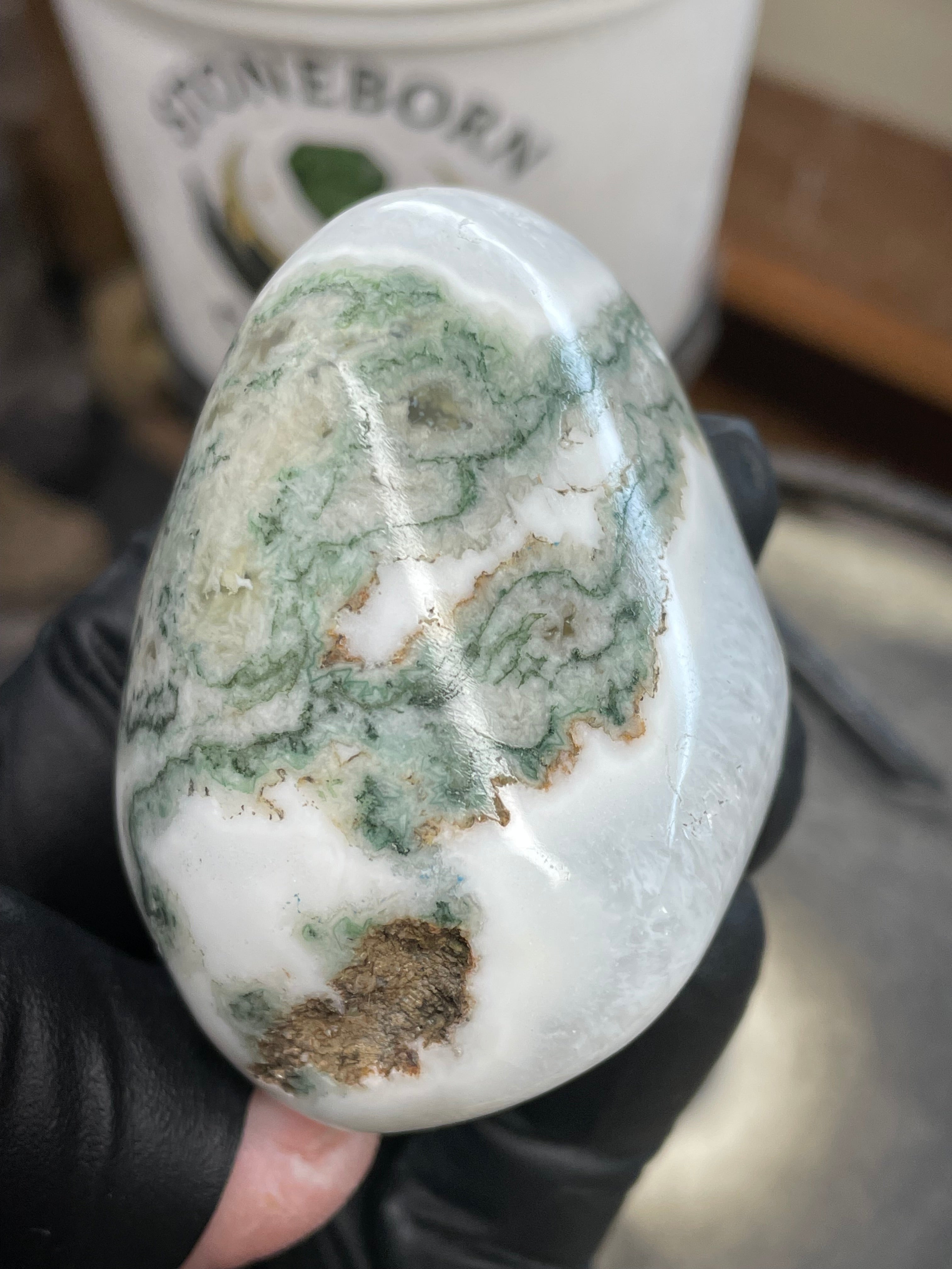 🌿 Moss Agate Freeform — Hand Polished StoneBorn Creations