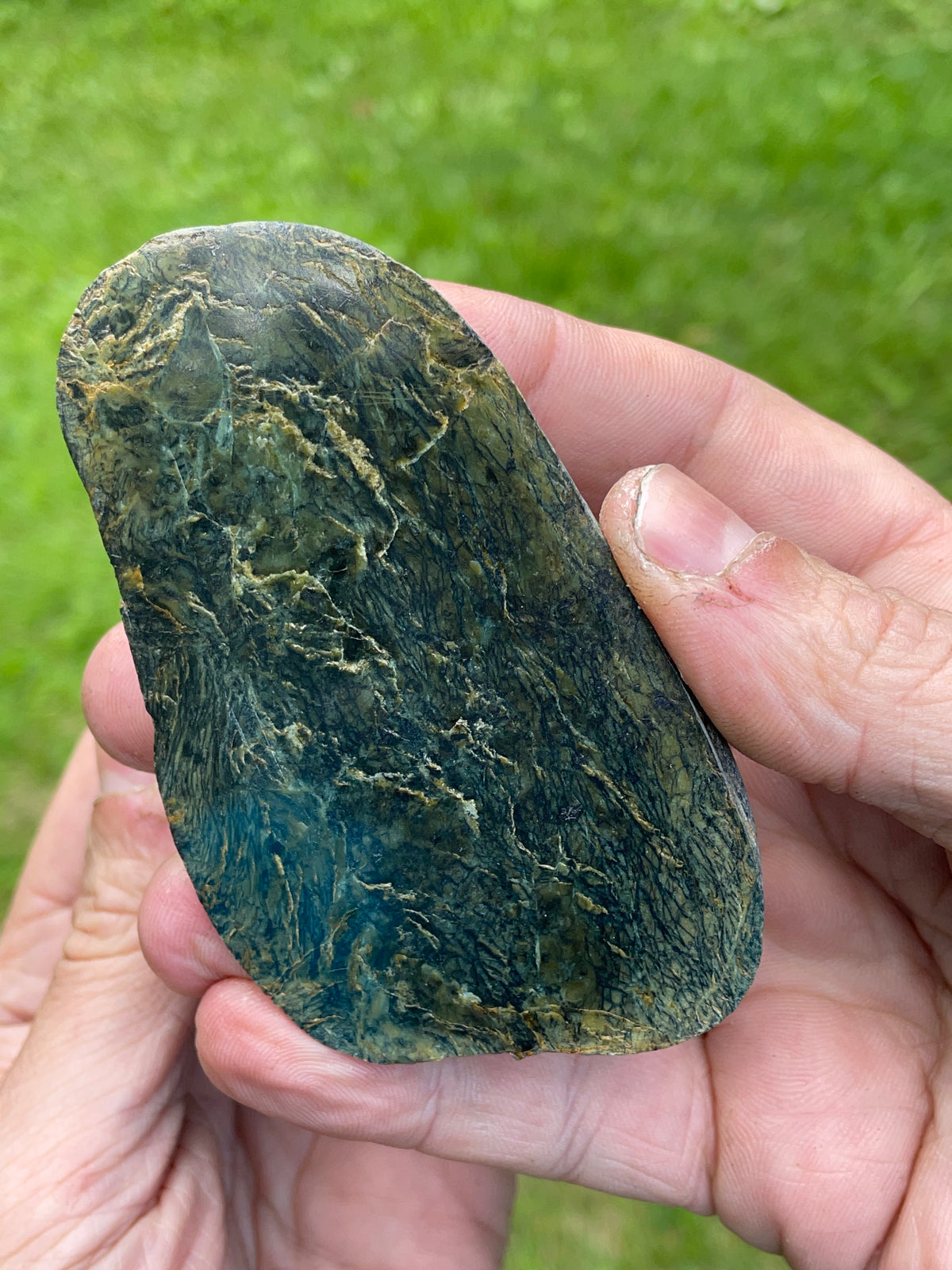StoneBorn Creations Textured Green Serpentine Matching Pair – Hand Polished Natural Stone