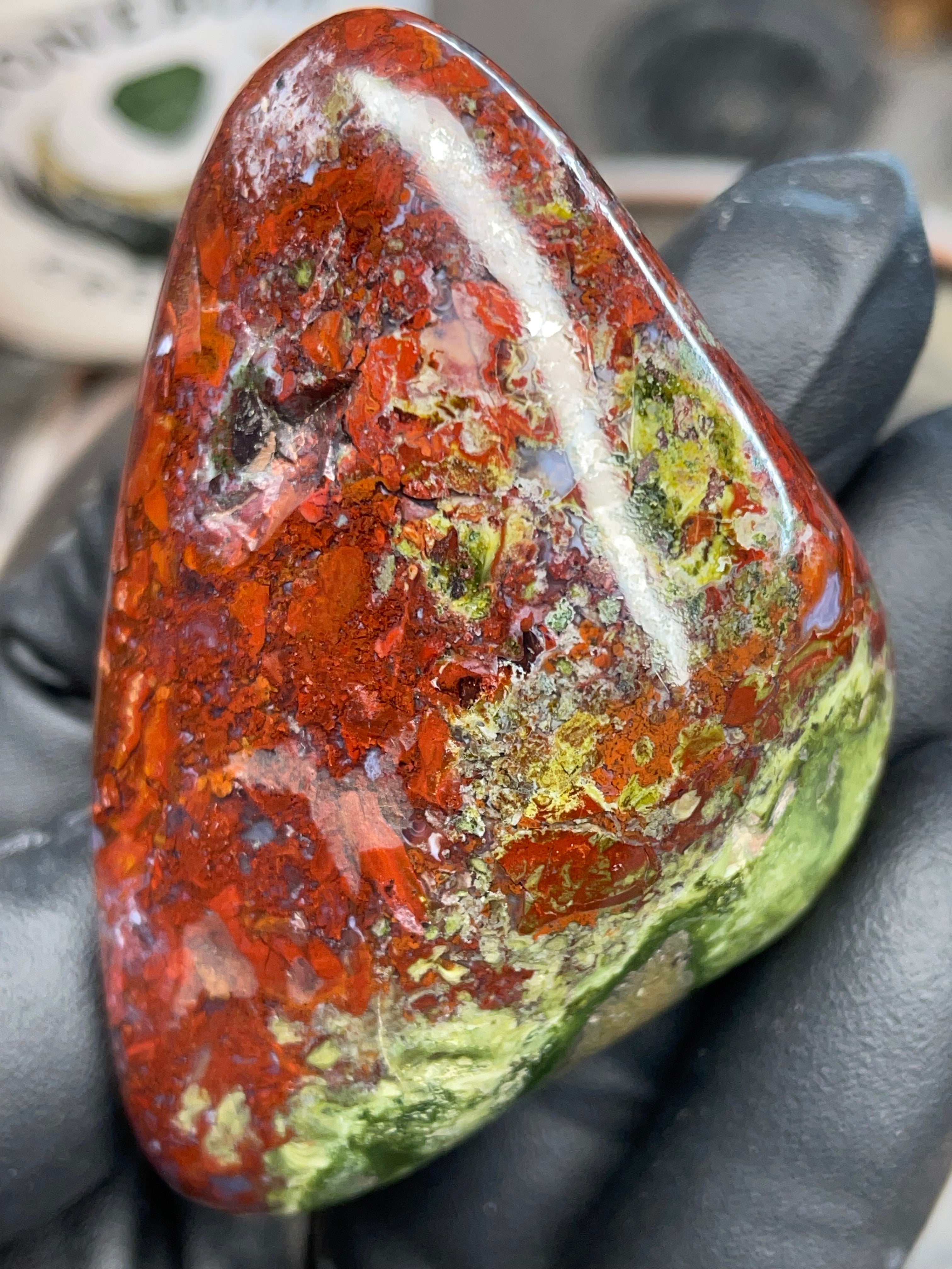 StoneBorn Creations | Hand-Polished Red Jasper & Greenstone Freeform