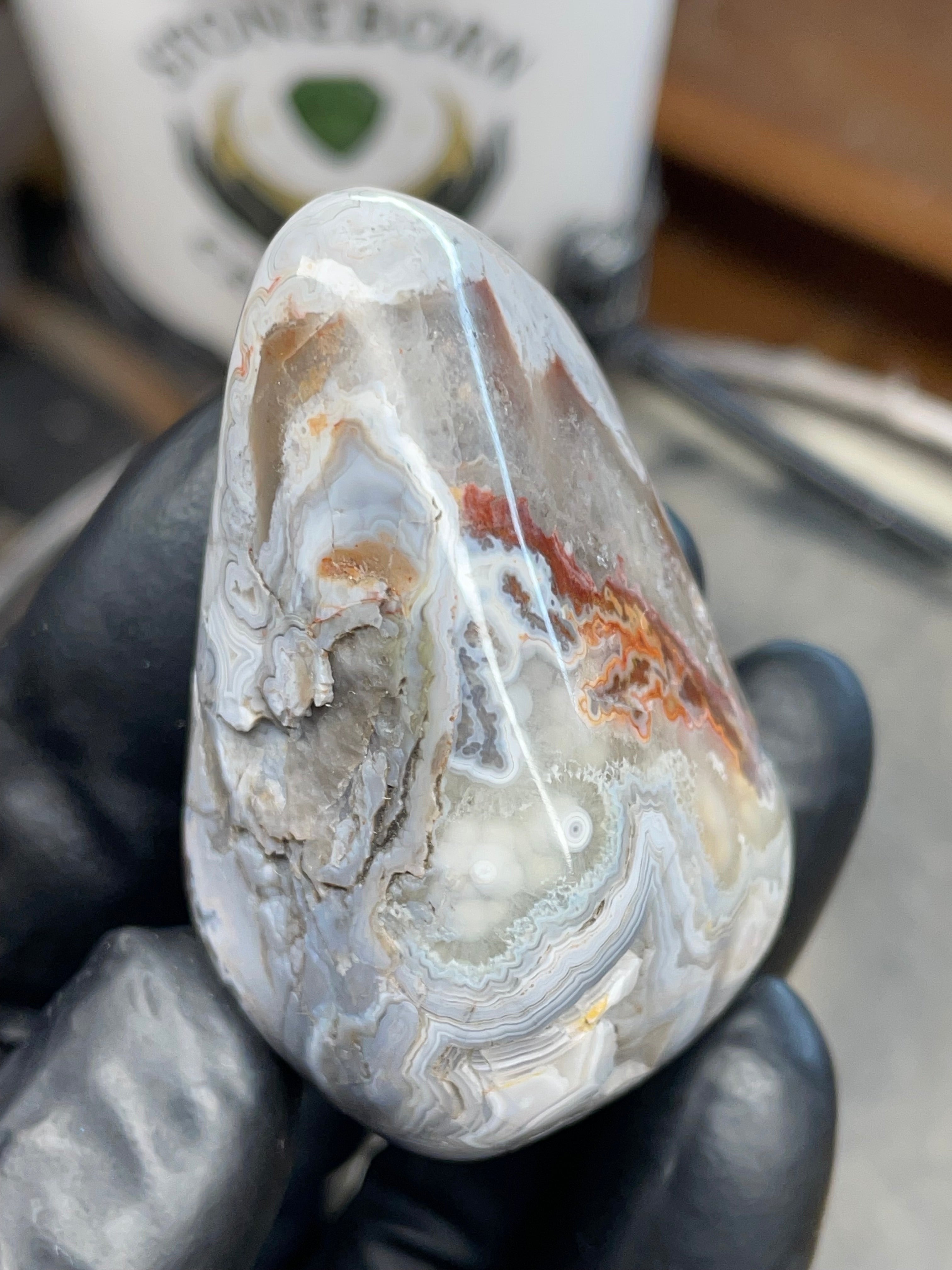Lace Agate Freeform — Hand Polished StoneBorn Creation