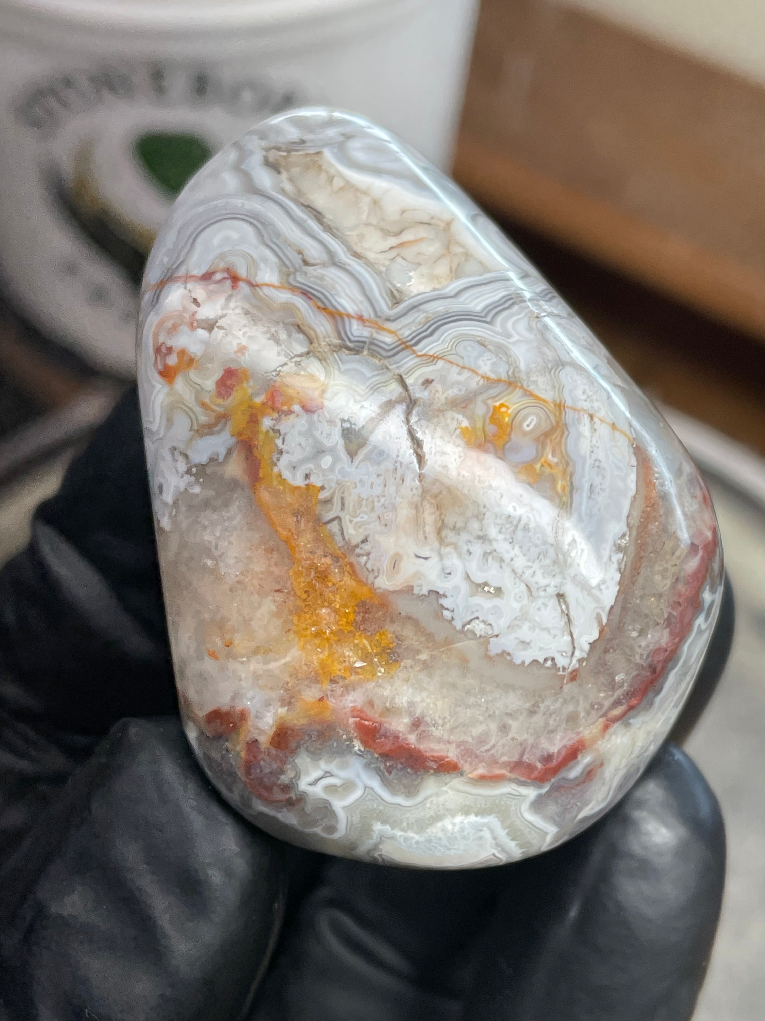 Lace Agate Freeform — Hand Polished StoneBorn Creation