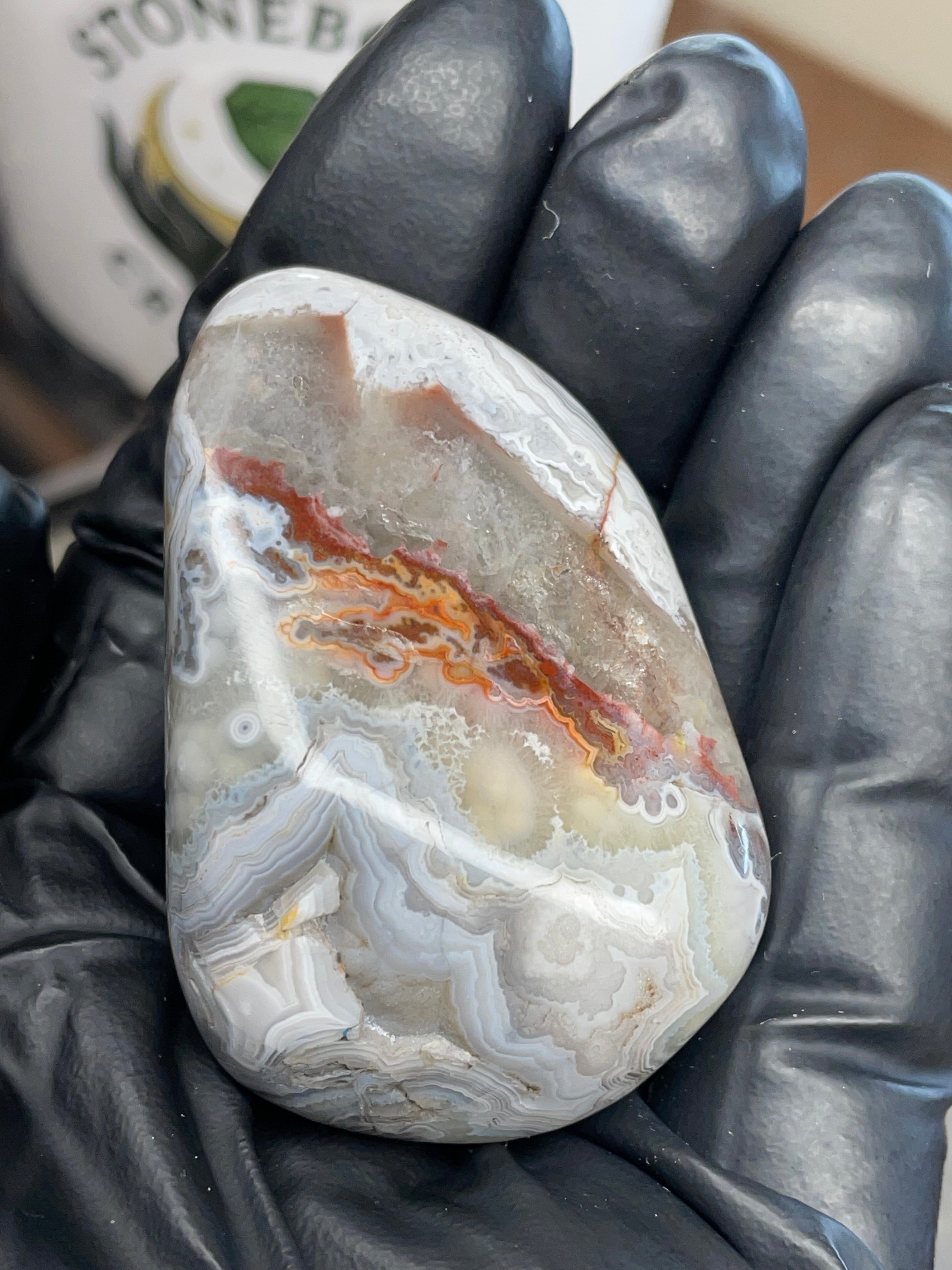 Lace Agate Freeform — Hand Polished StoneBorn Creation