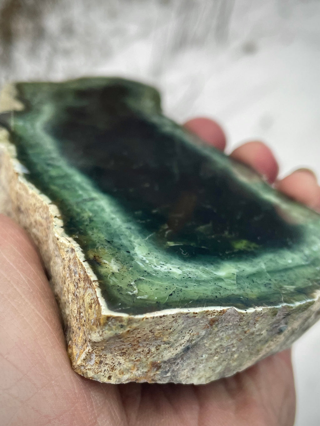 ✨ Deep Forest Green Double-Sided Polished Slab – Vermont River Stone (One-of-a-Kind)