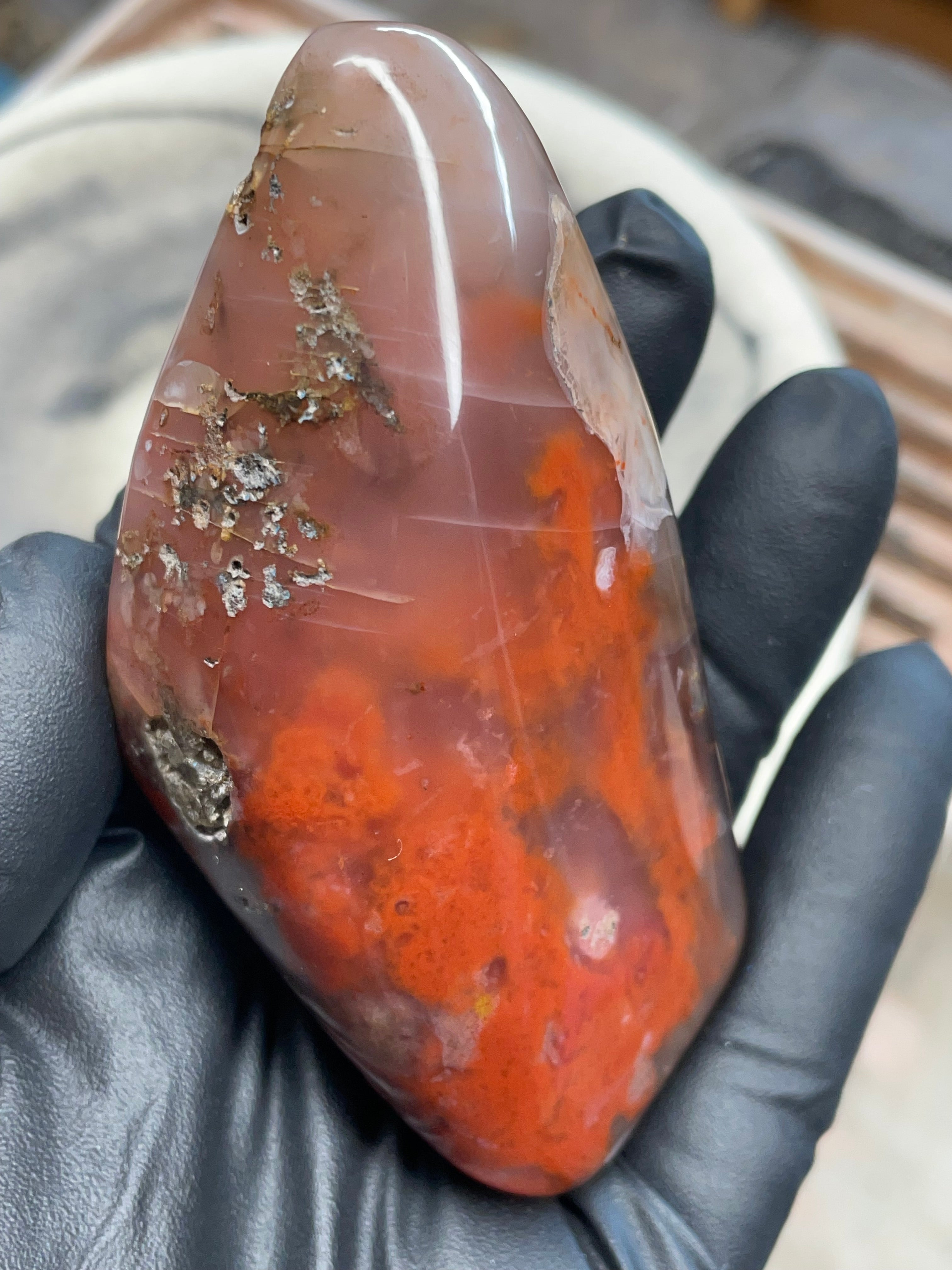 Red Iron-Stained Agate — Hand-Polished Freeform Stone