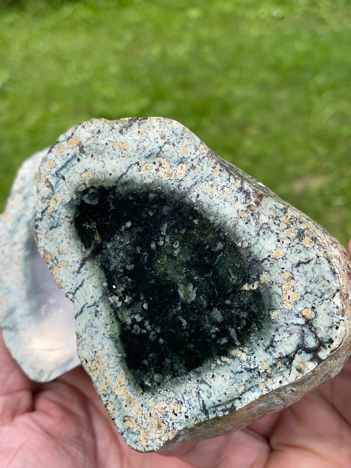StoneBorn Creations Greenstone Matched Pair – Deep Green Core Hand Polished Faces