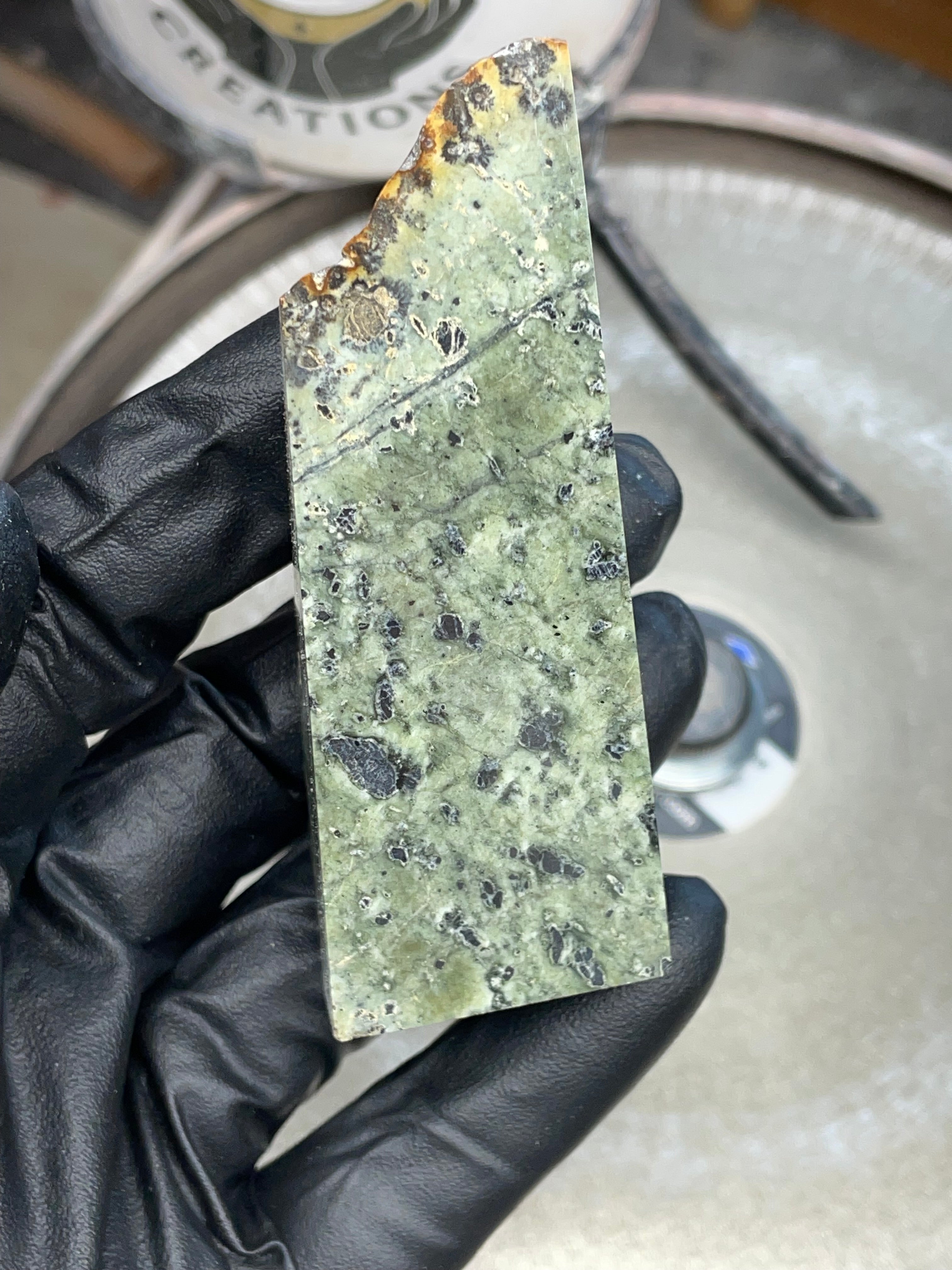 Hand-Polished Green Stone Slab | StoneBorn Creations