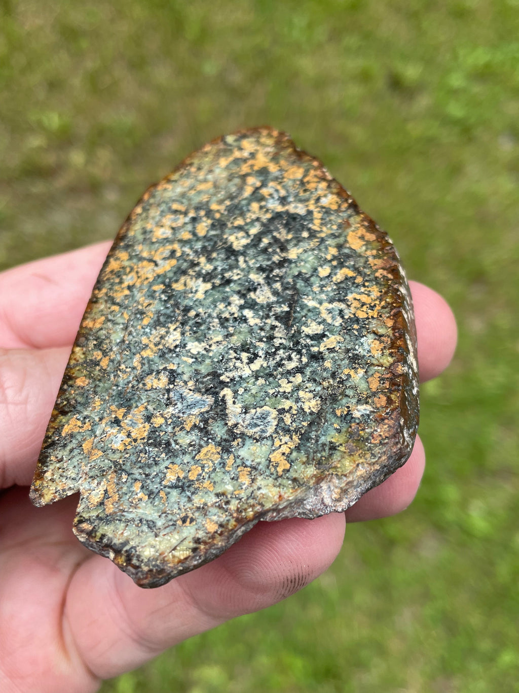 StoneBorn Creations Hand-Polished Vermont Serpentine Freeform Pair with Black Mineral Inclusions, Earth-Toned Matrix and Natural Split Display