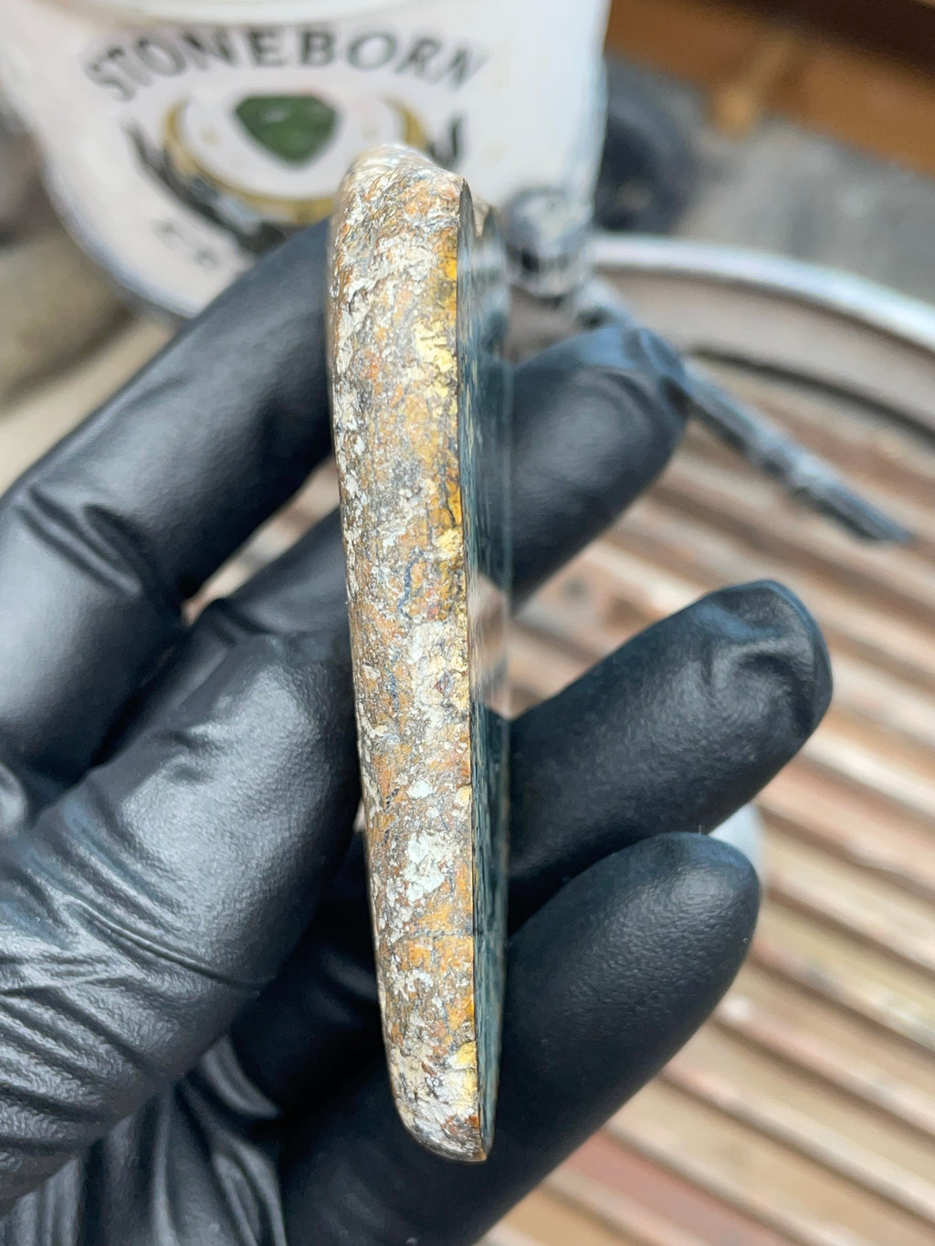Hand-Collected Serpentine with Dark Green Core | Raw & Refined StoneBorn Slab