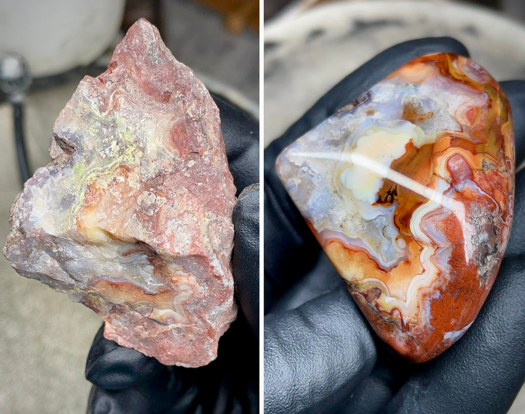 Polished Lace Agate | Hand Polished Natural Stone | One of a Kind