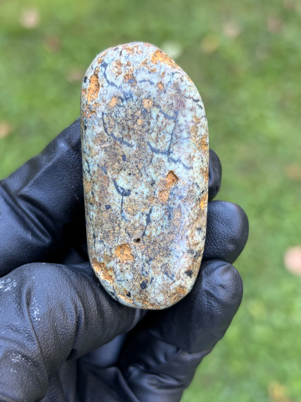 StoneBorn Creations Hand-Polished Vermont Stream Stone – Possible Serpentine