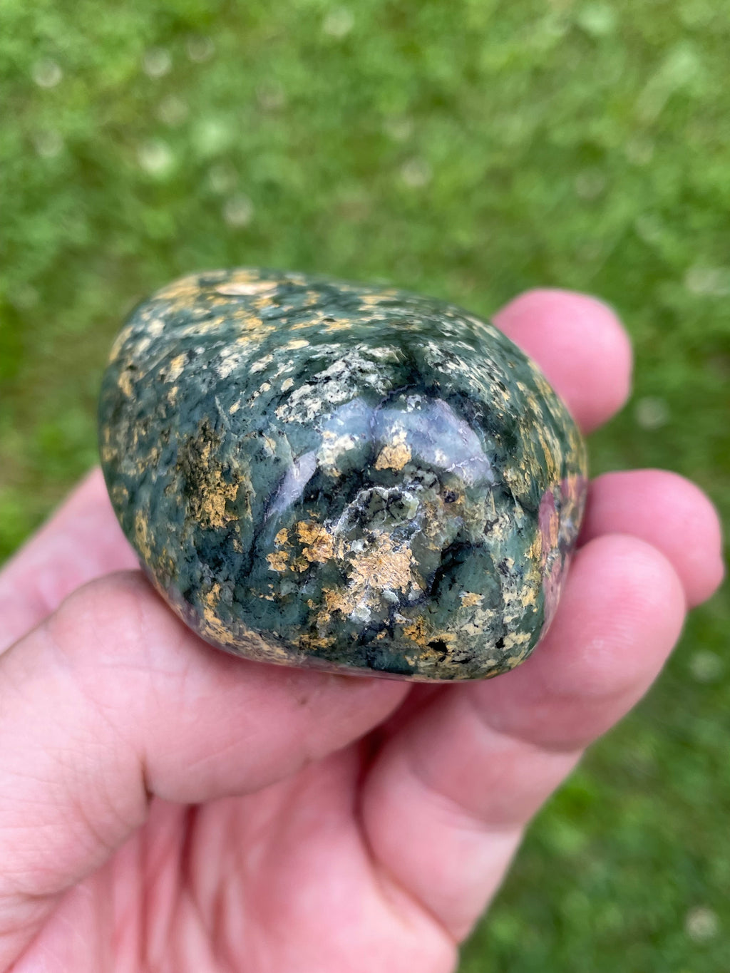 StoneBorn Creations Hand-Polished Local Serpentine Freeform | Fully Polished Greenstone with Blue-Green Patterns & Natural Mineral Inclusions