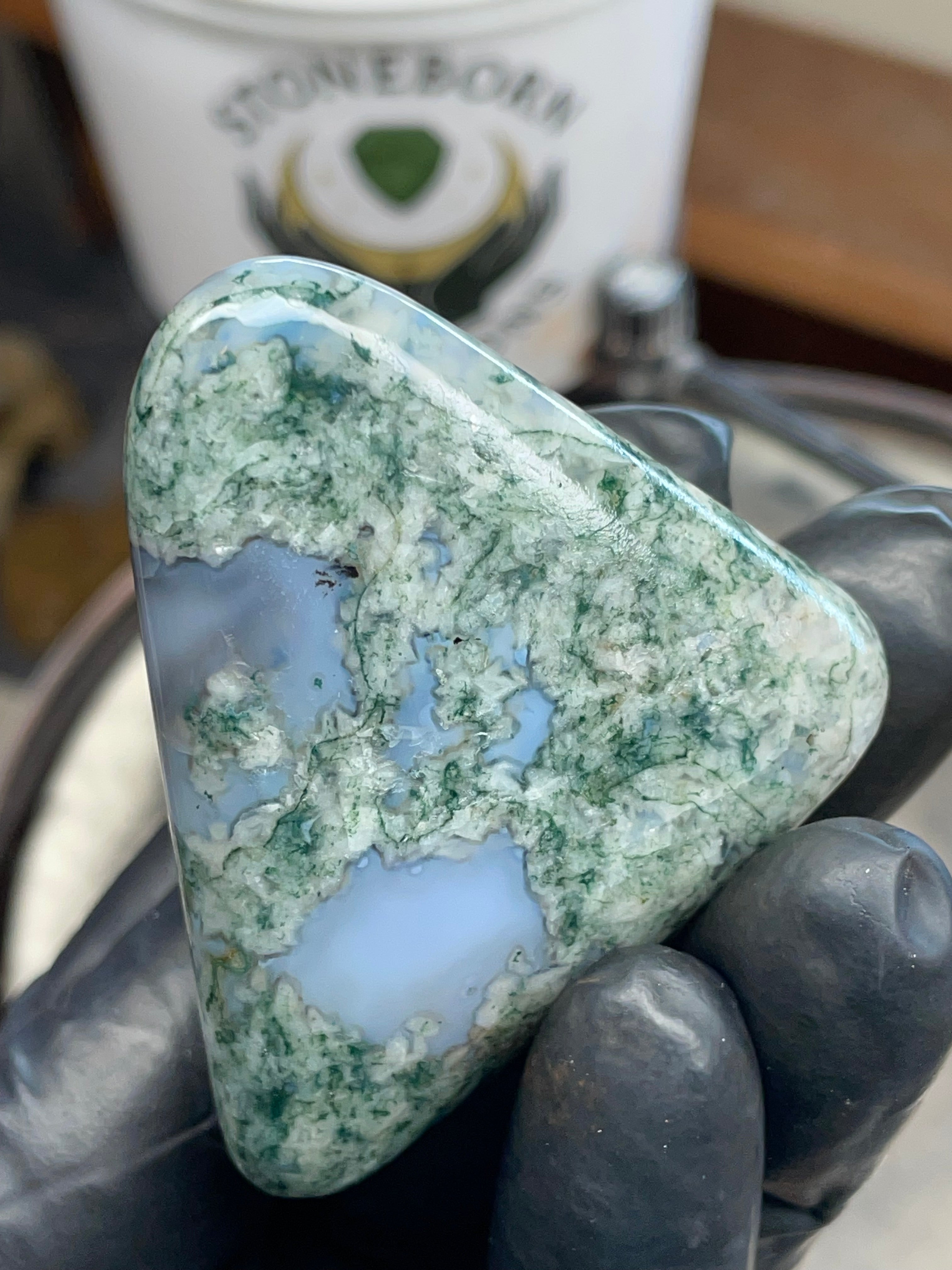 Moss Agate Freeform — Hand Polished StoneBorn Transformation