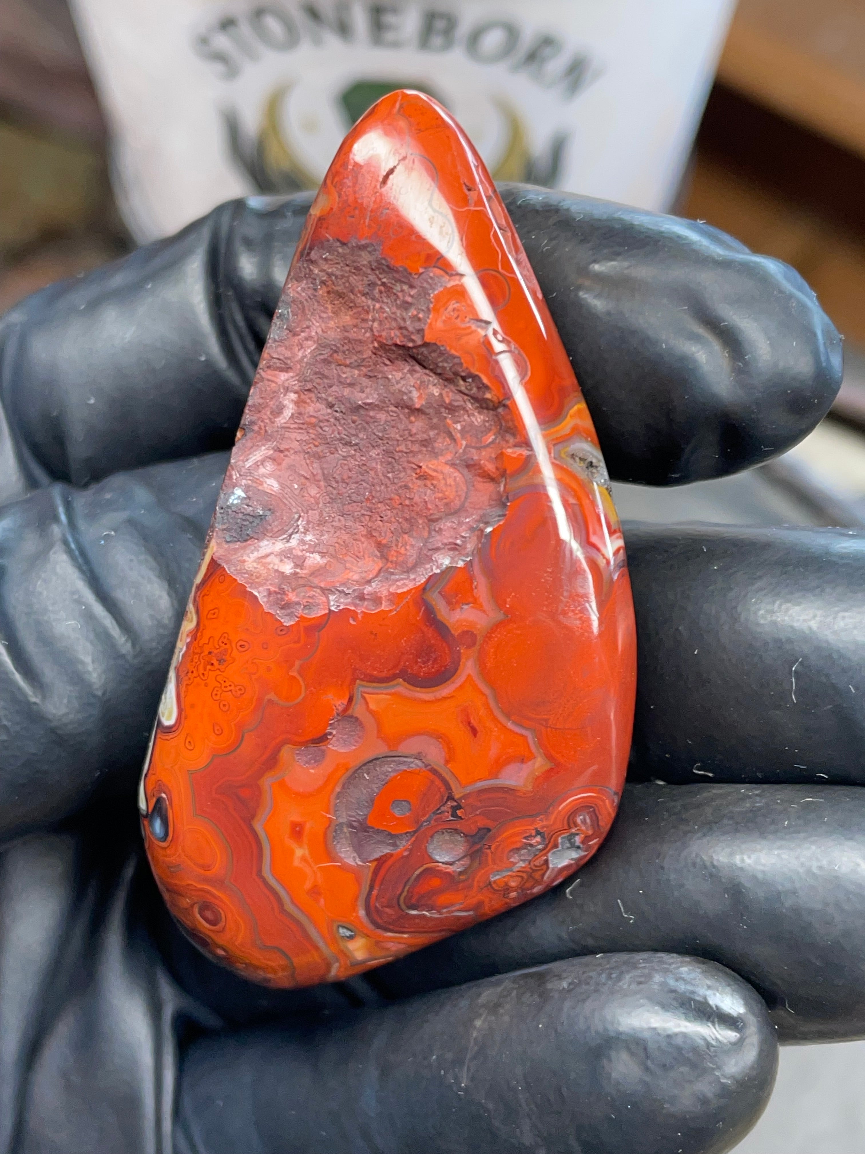 Hand-Polished Red Banded Agate — Raw & Refined