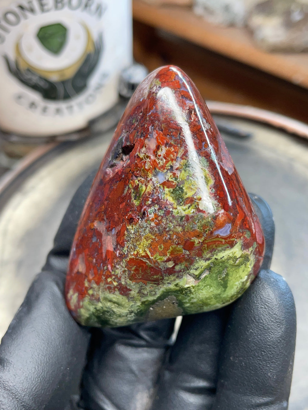 StoneBorn Creations | Hand-Polished Red Jasper & Greenstone Freeform