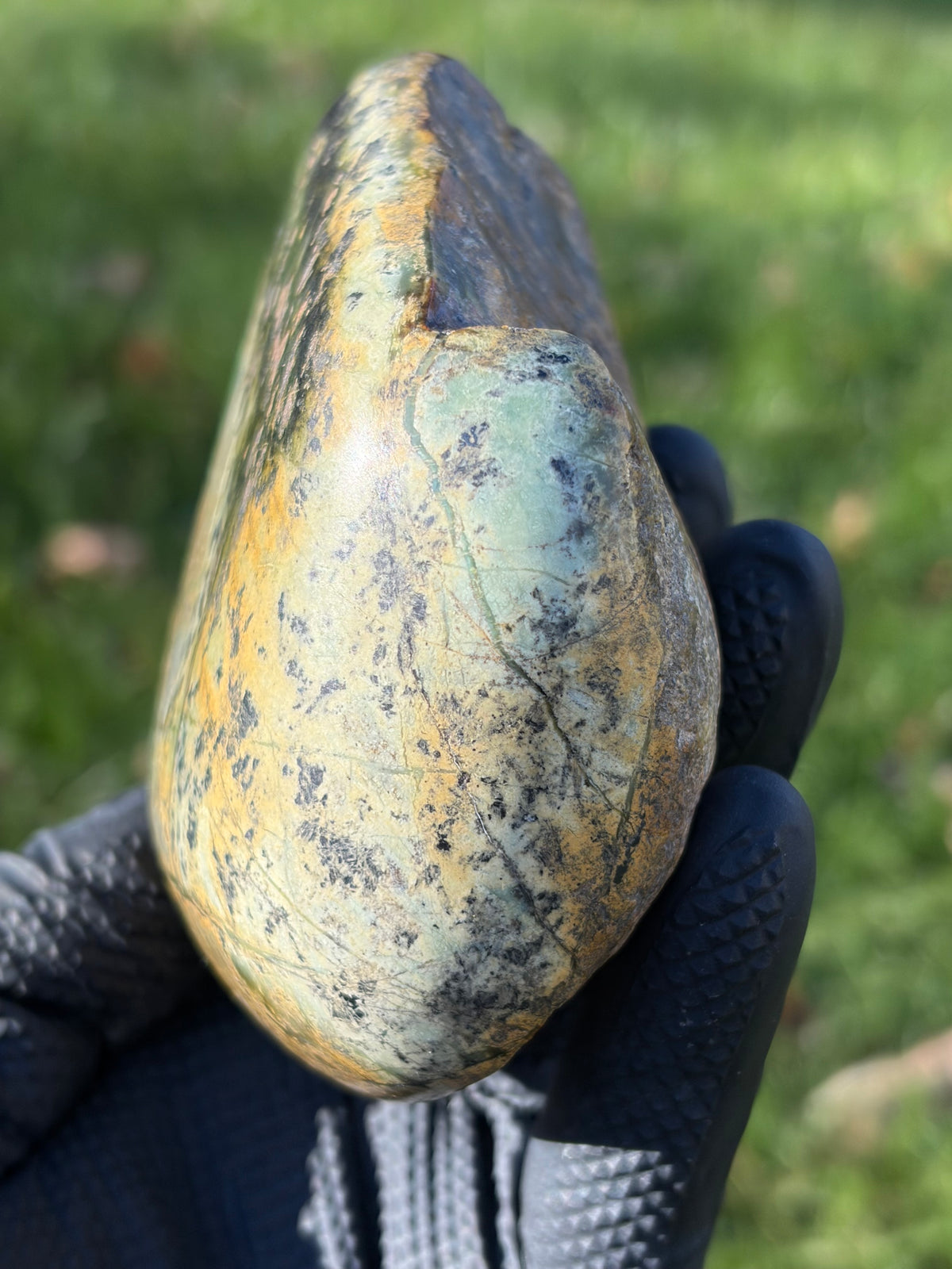StoneBorn Creations – Natural Green Serpentine Stone | Hand-Polished River Stone