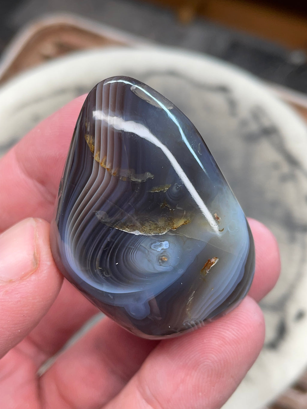 Banded Fortification Botswana Agate — Hand-Polished Freeform Stone
