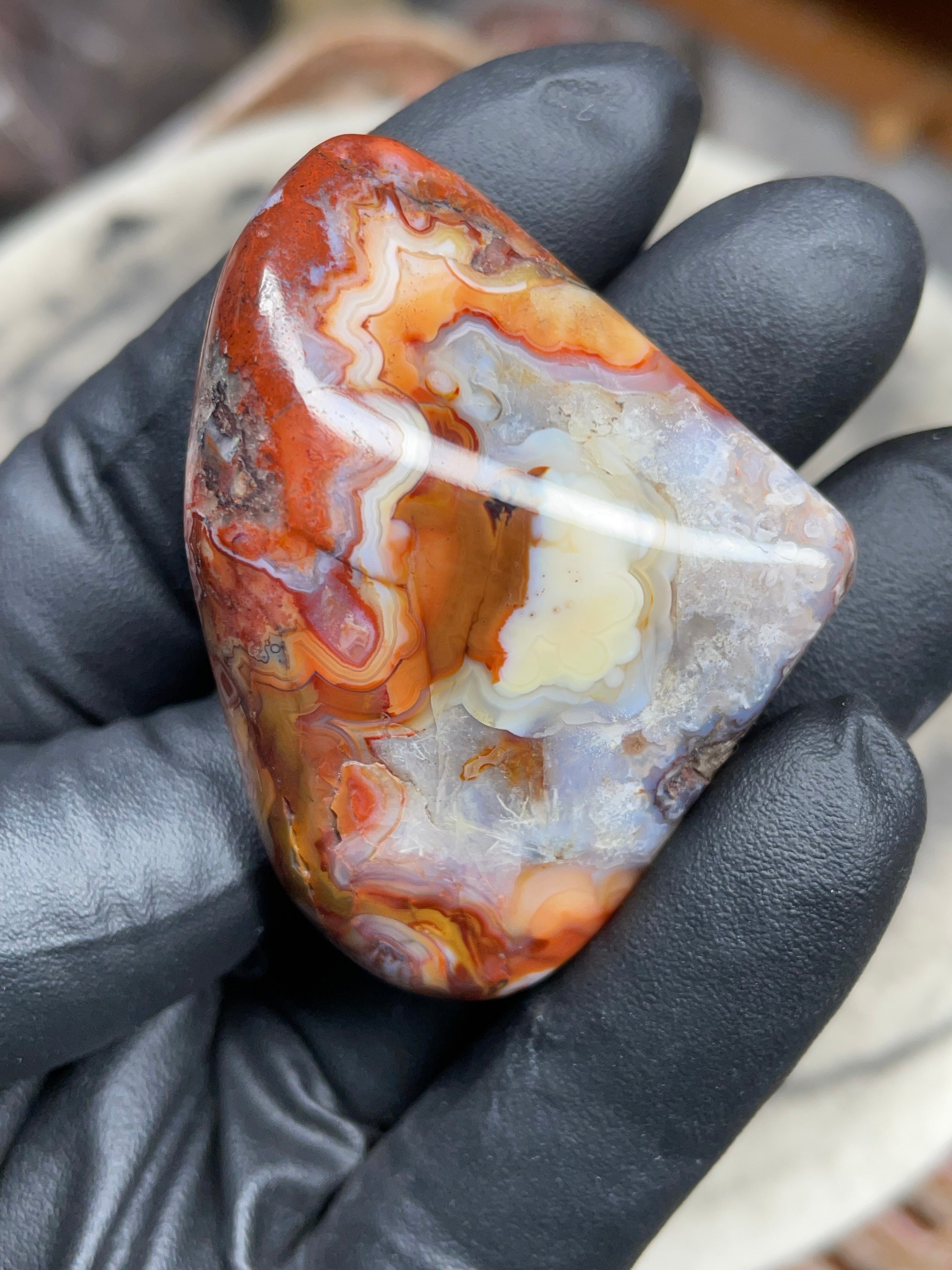 Polished Lace Agate | Hand Polished Natural Stone | One of a Kind