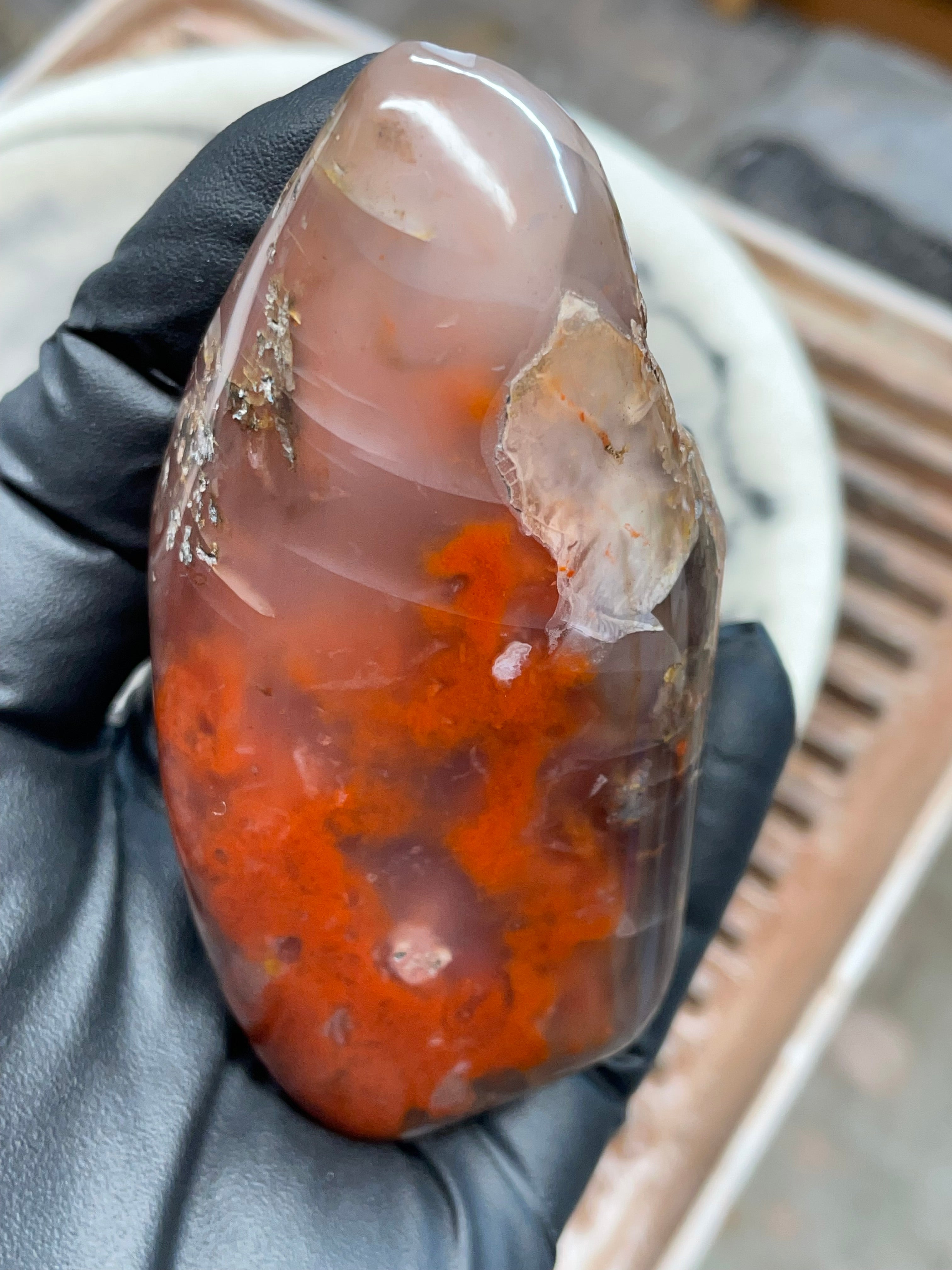 Red Iron-Stained Agate — Hand-Polished Freeform Stone