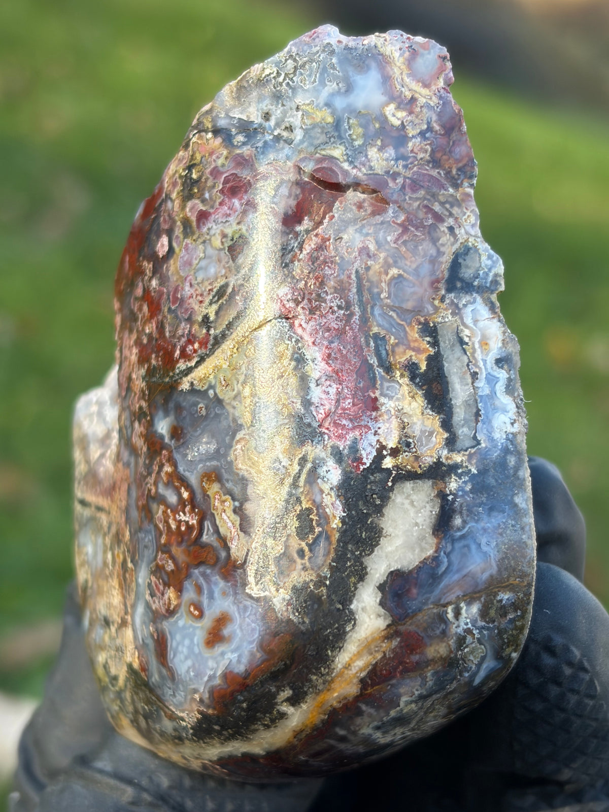 StoneBorn Creations – Multicolored Lace Agate | Hand-Polished Natural Display Stone