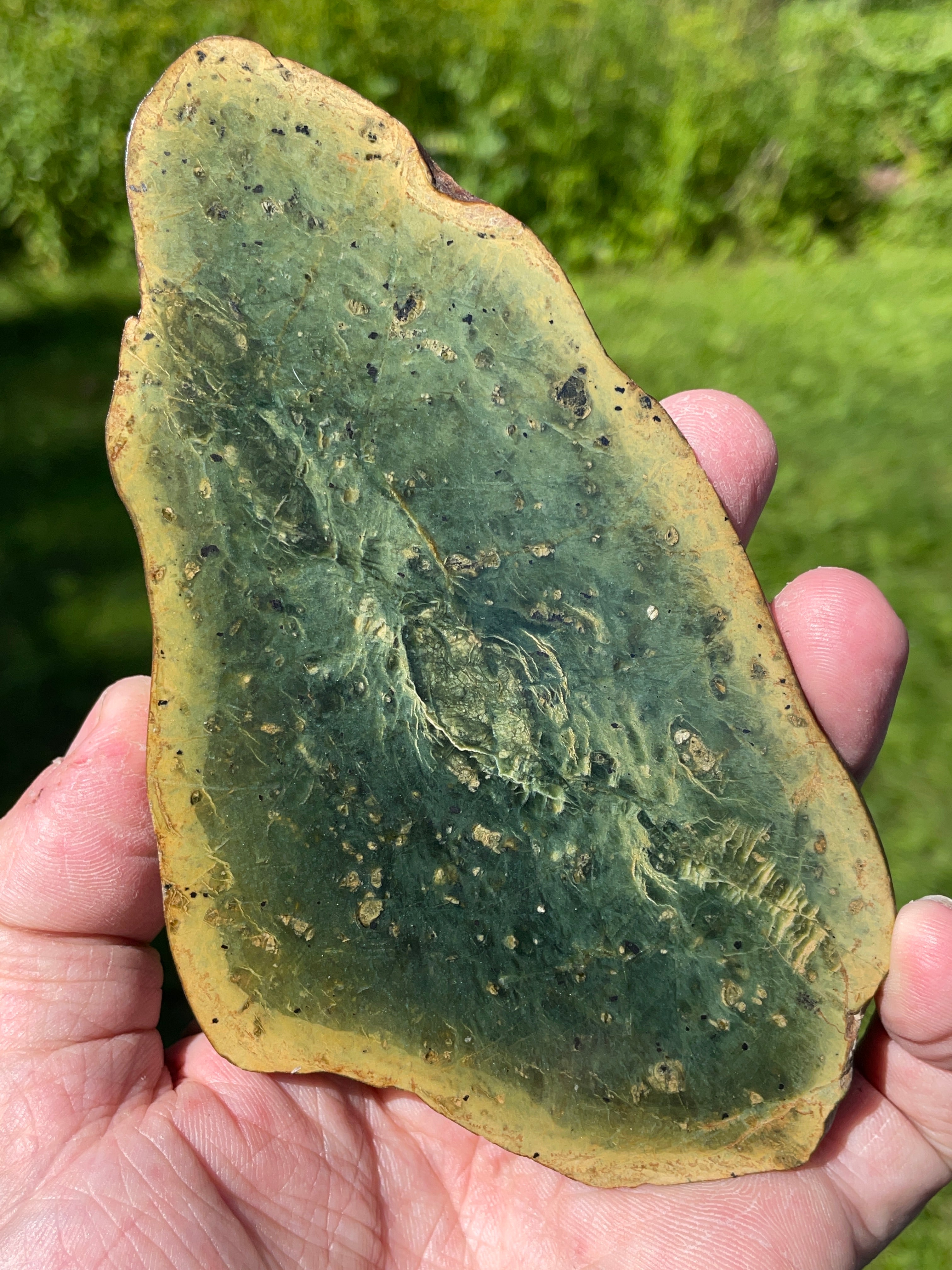 StoneBorn Creations Hand-Polished Vermont Serpentine Bookmatched Pair | One-of-a-Kind Natural Display Stones