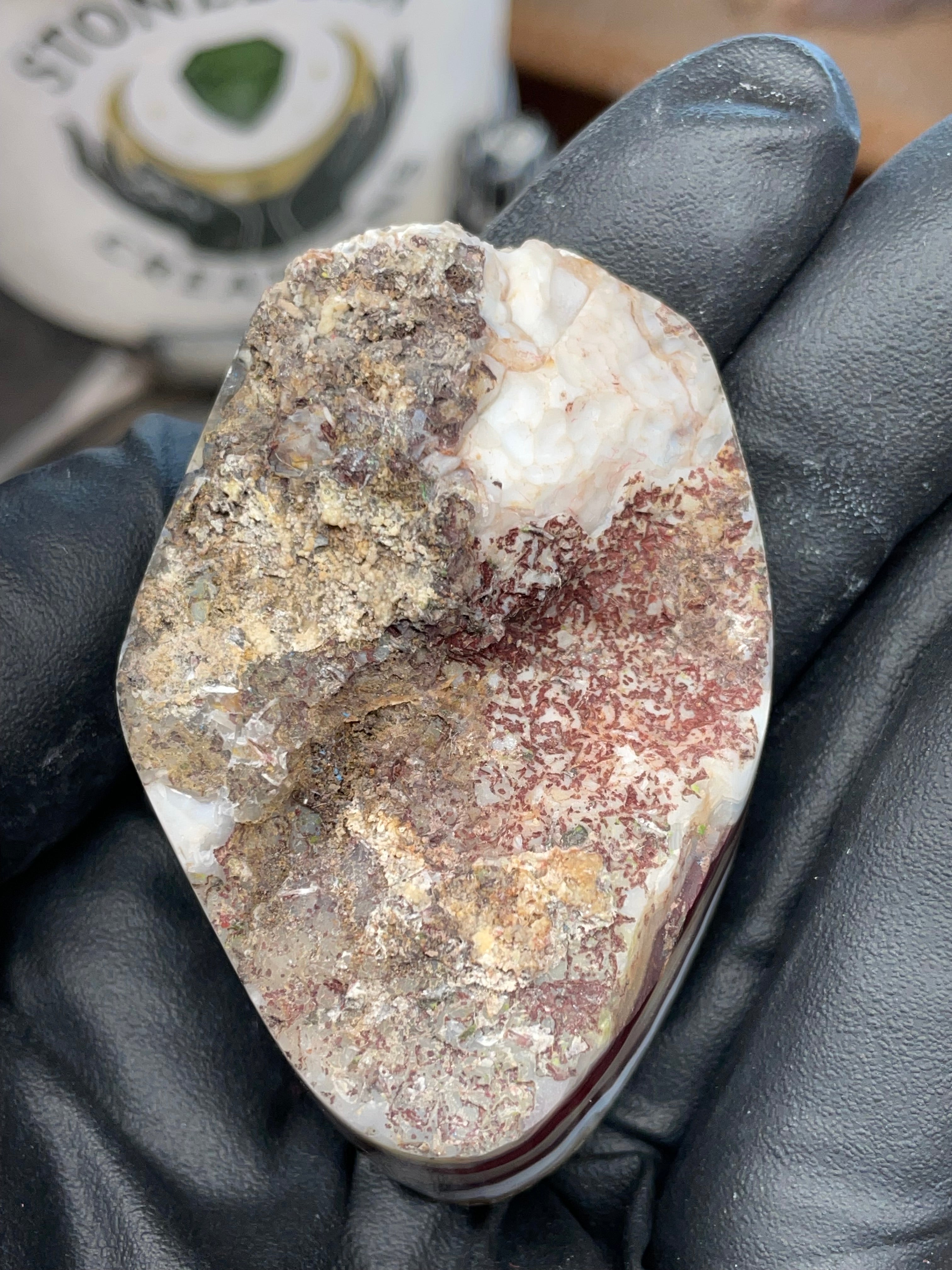 StoneBorn Creations – Hand-Collected & Hand-Polished Fortification Agate (Raw Top & Bottom)