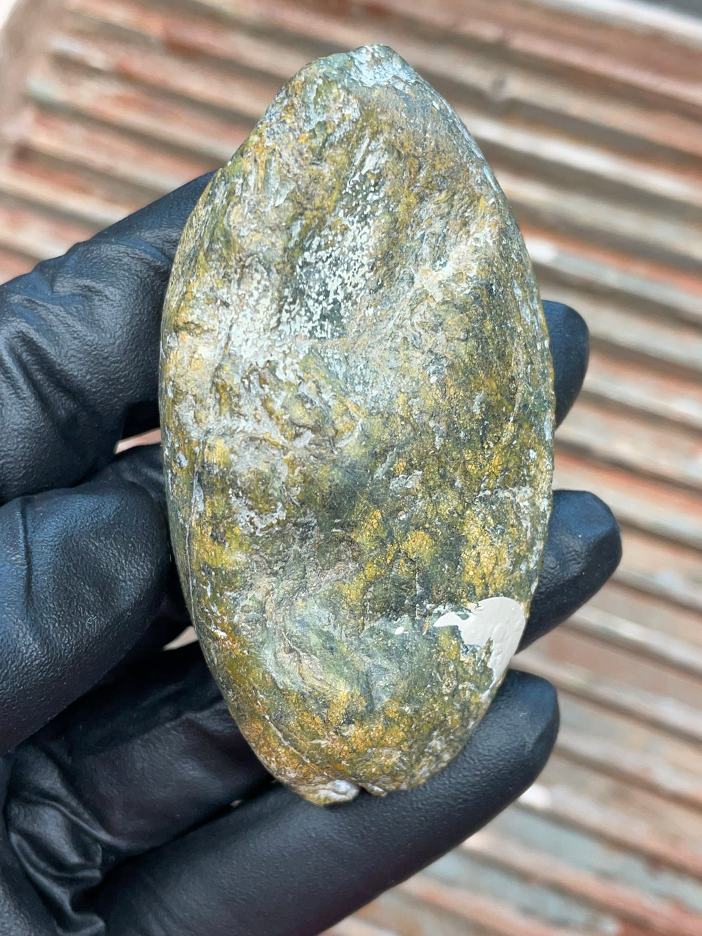 StoneBorn Creations | Polished Vermont Greenstone Slab — Dark Forest Green with Golden Weathered Rind