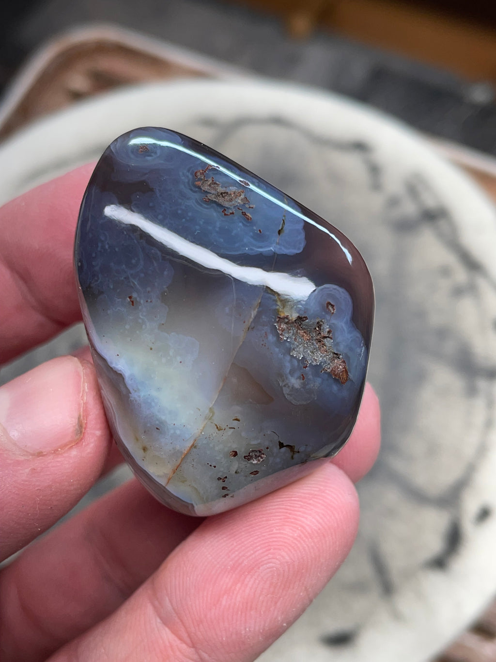 Banded Fortification Botswana Agate — Hand-Polished Freeform Stone