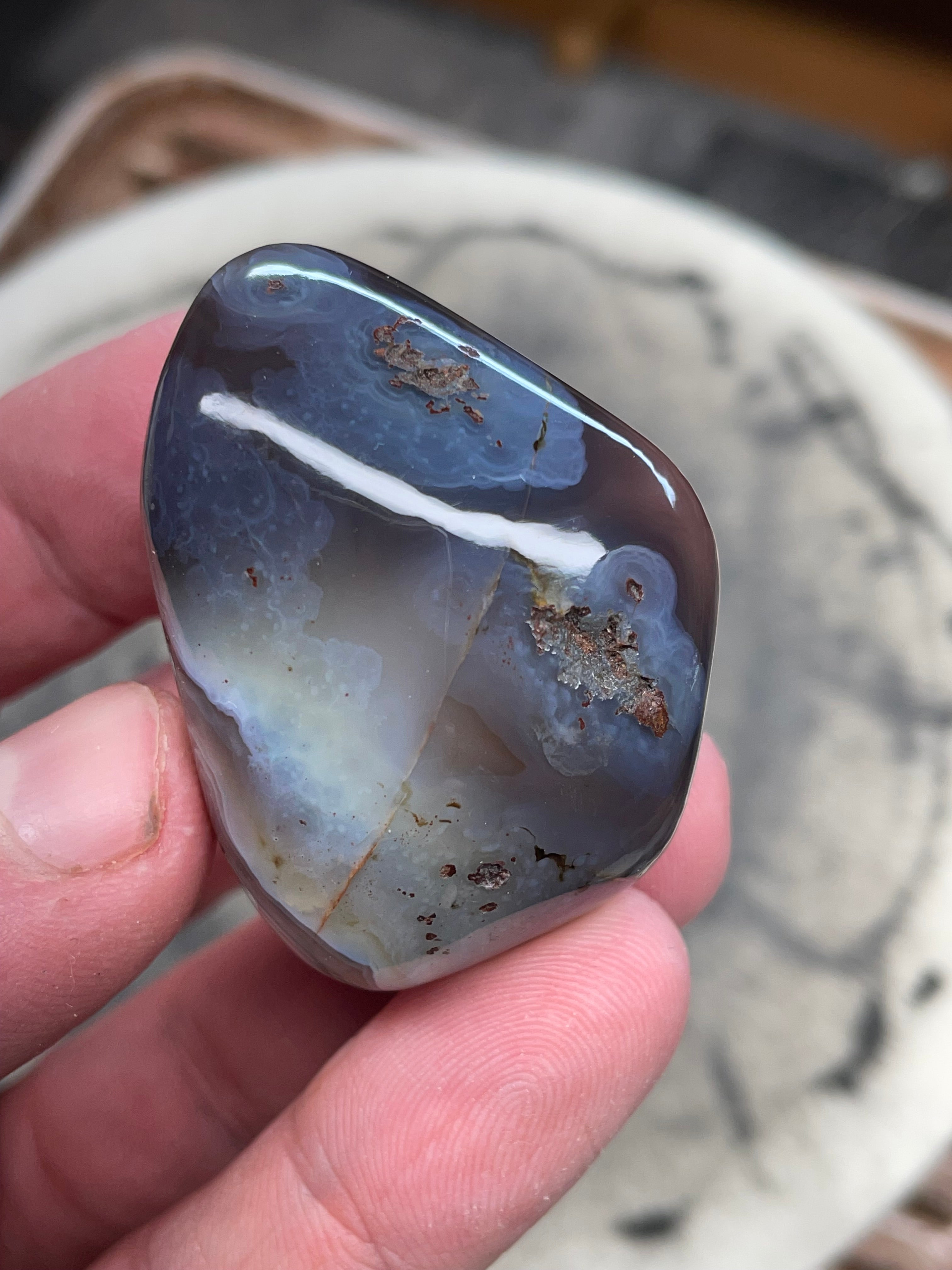 Banded Fortification Botswana Agate — Hand-Polished Freeform Stone