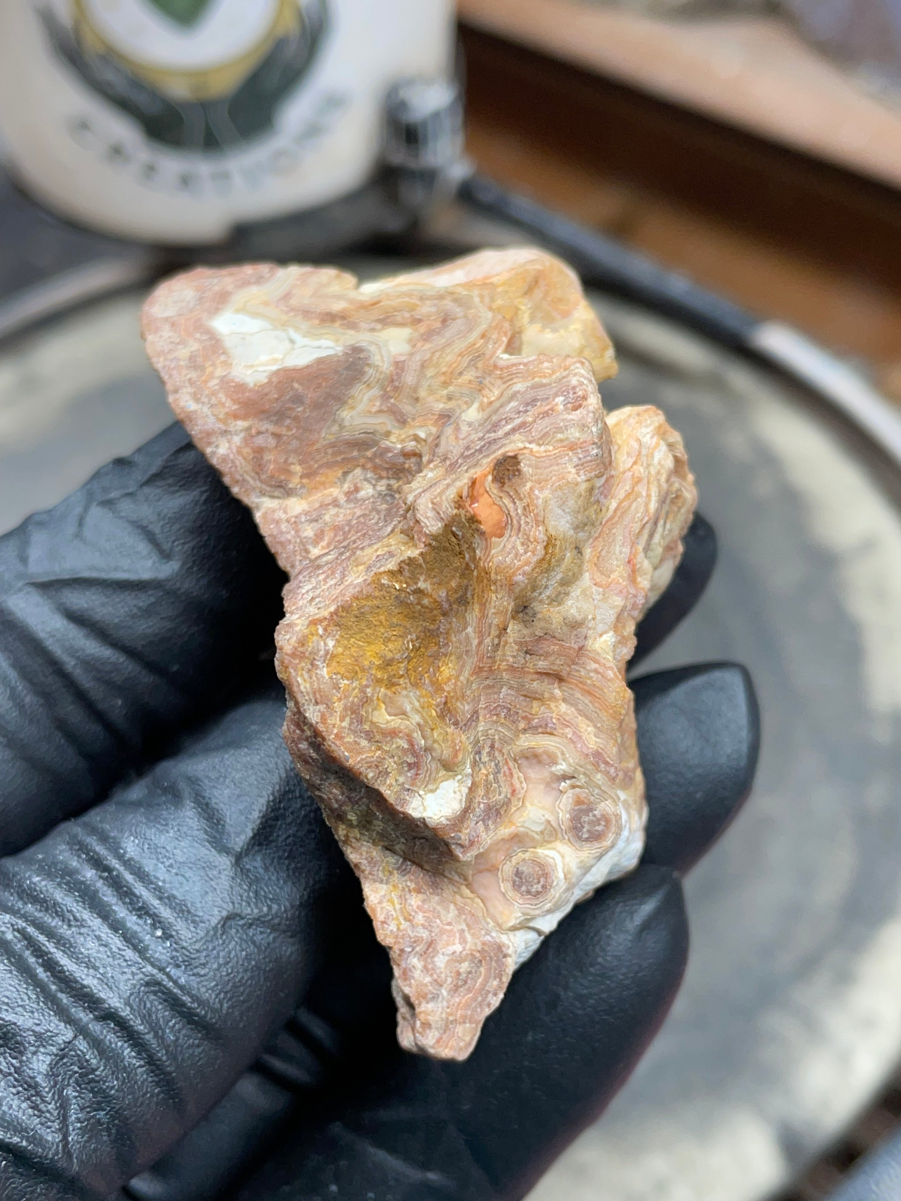 Hand-Polished Georgia Agate – Flat Polished Face, Natural Raw Edge