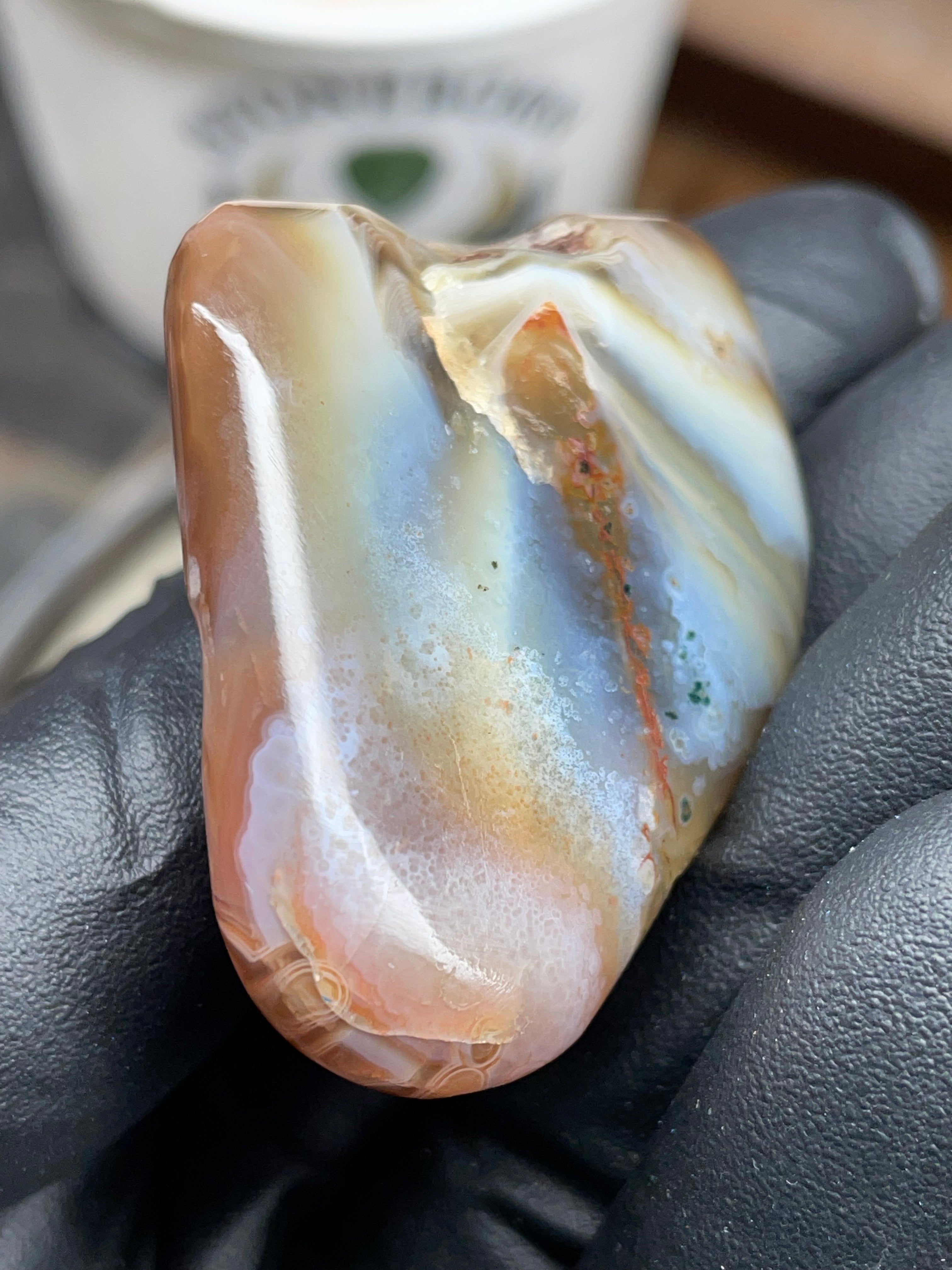 StoneBorn Creations Hand-Polished Botswana Agate – Orbicular “Eye” Patterns with Natural Pocket