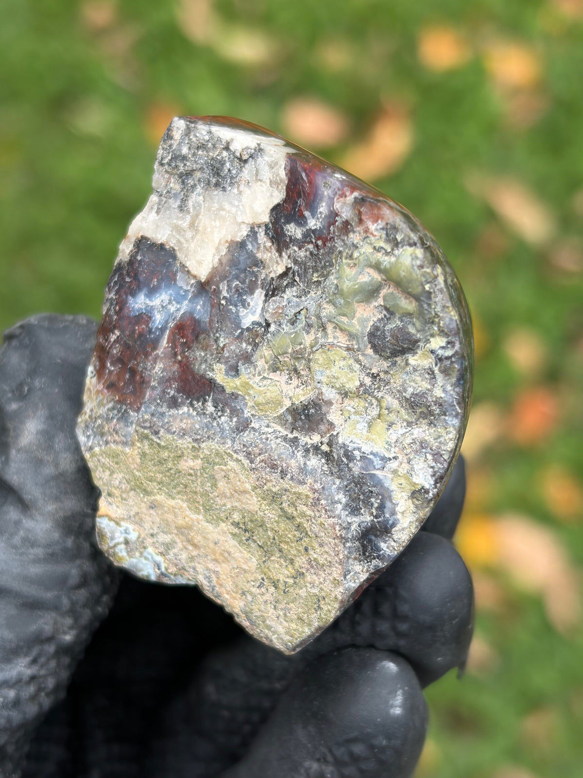 StoneBorn Creations – Red & Blue Lace Agate with Natural Quartz Vein