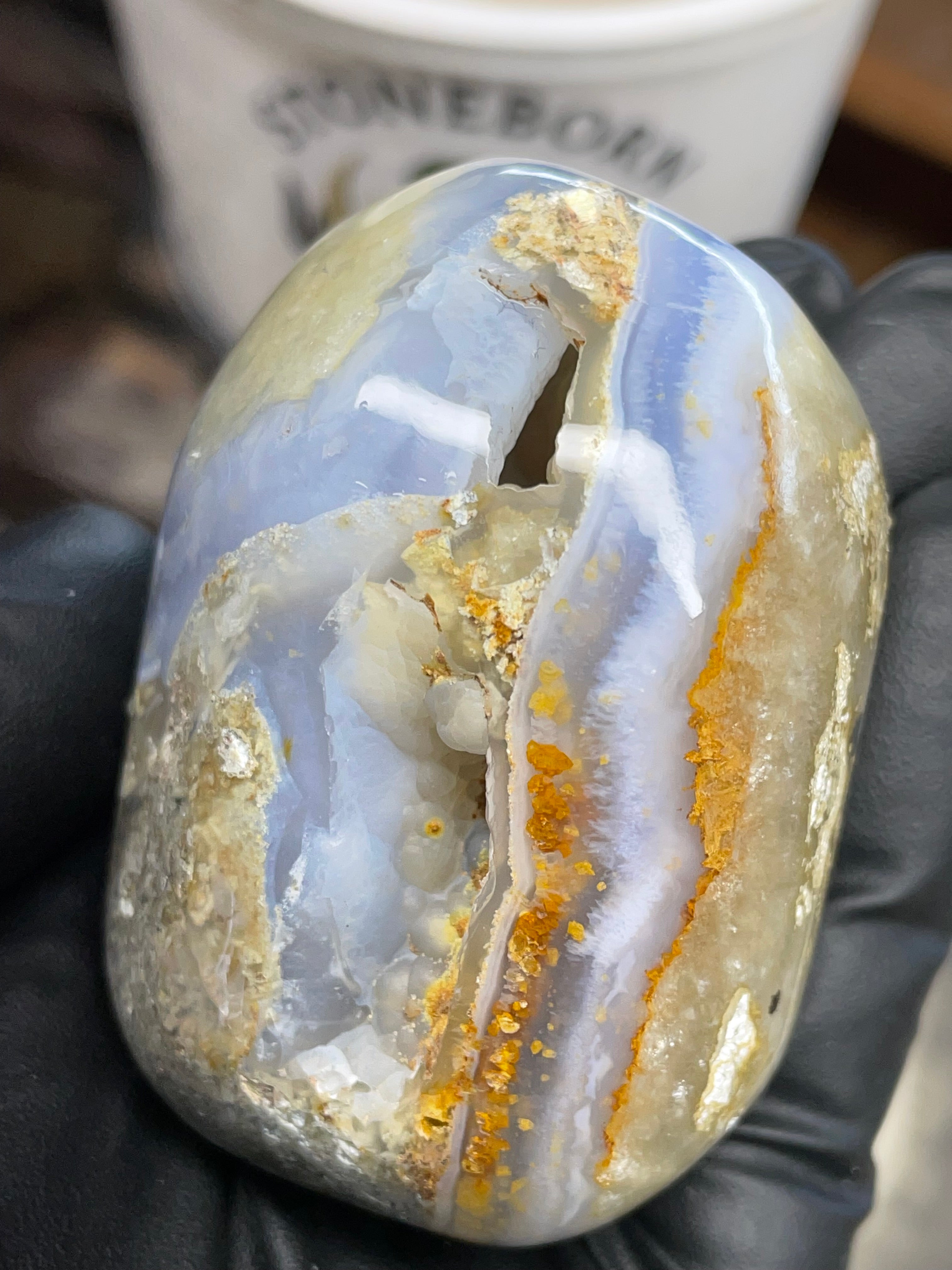 Blue Chalcedony Pocket Freeform | Hand-Polished | StoneBorn Creations