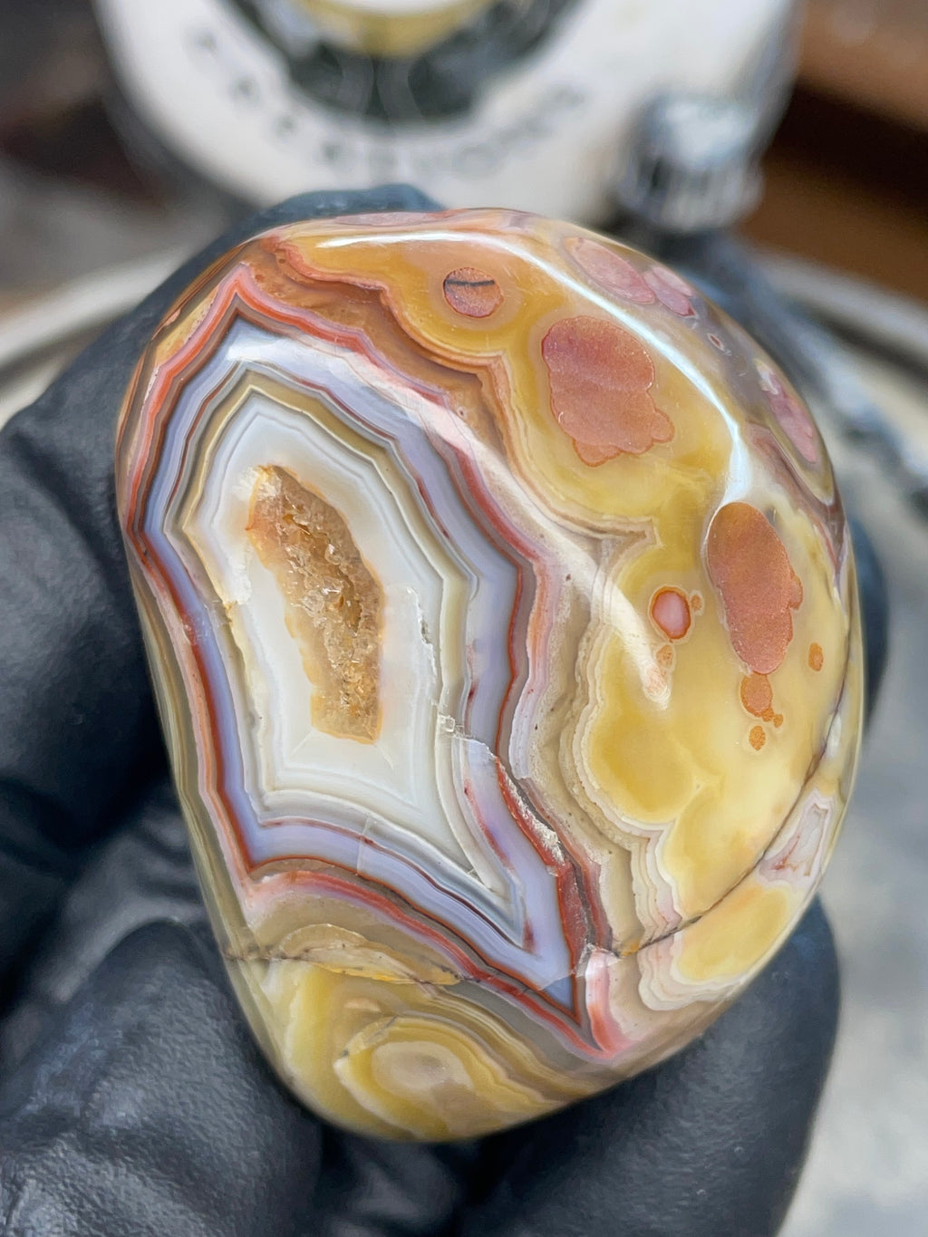 StoneBorn Banded Agate with Natural Druzy Pocket