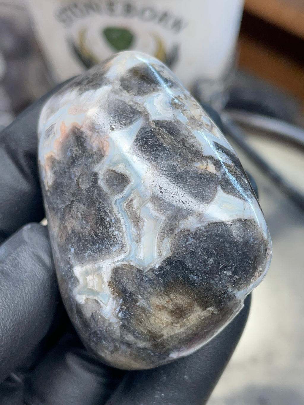 Blue-White Lace Banded Agate Freeform