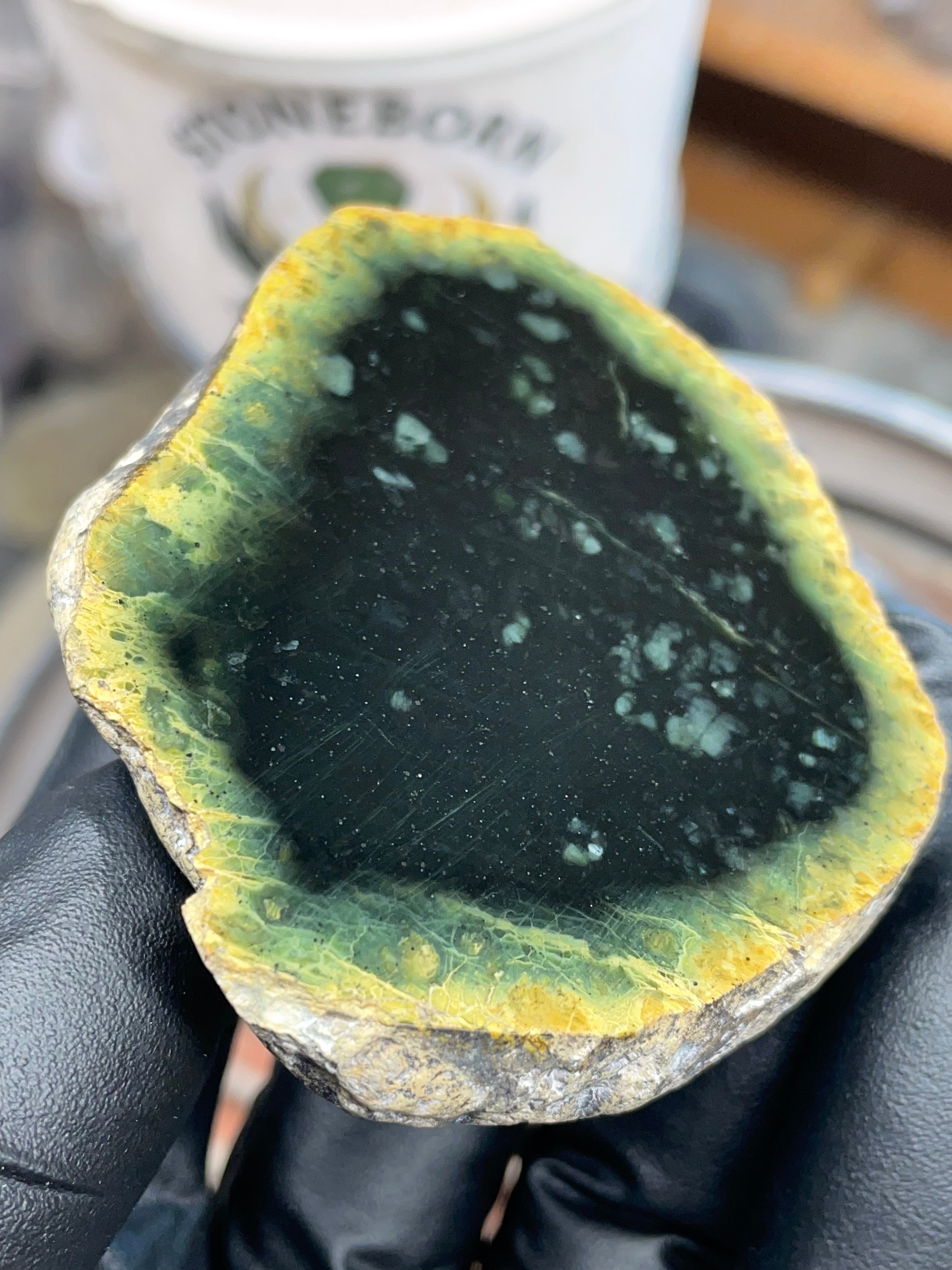 StoneBorn Creations – Hand-Polished Vermont Serpentine “Jade” Window Stone