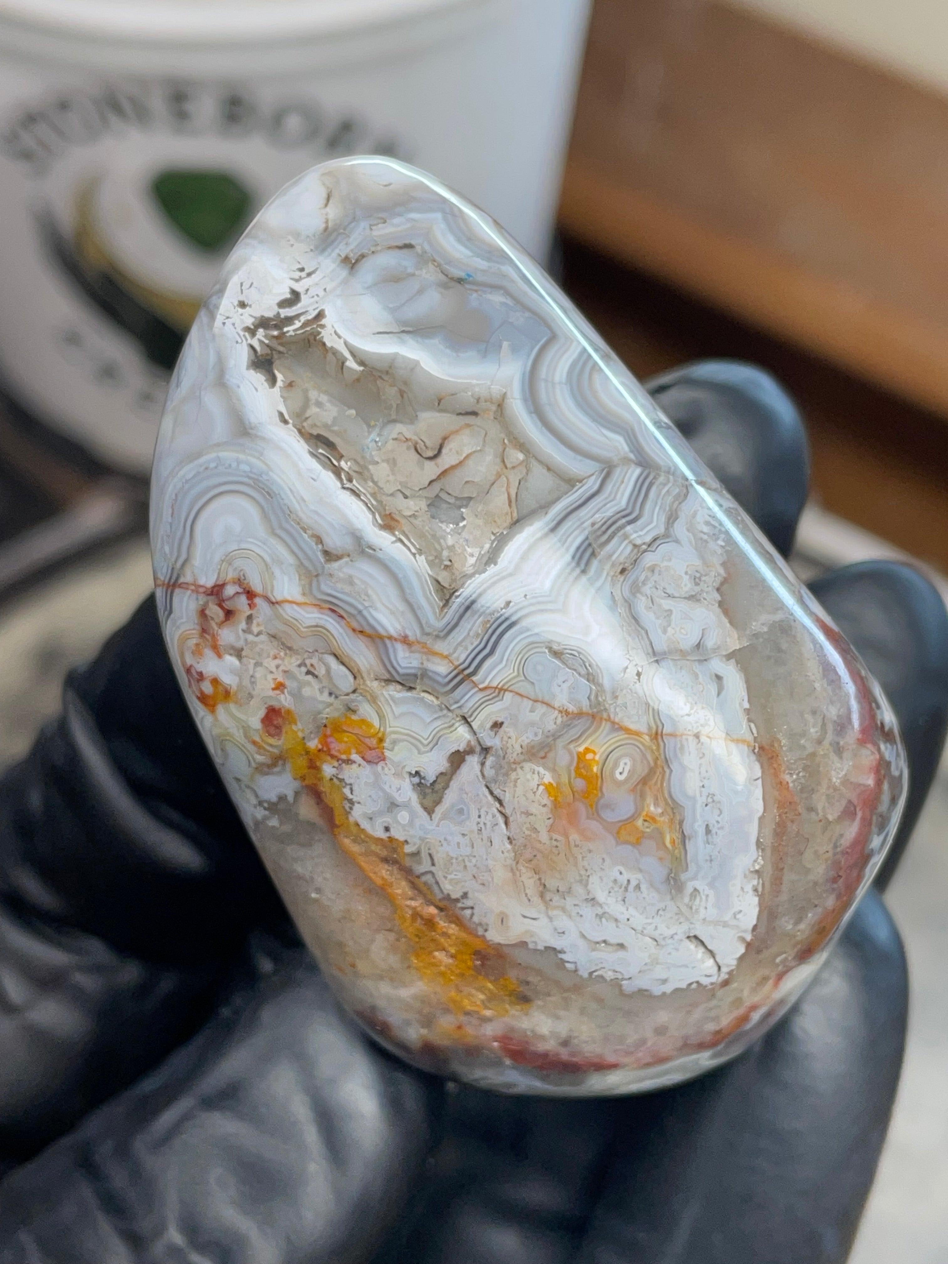Lace Agate Freeform — Hand Polished StoneBorn Creation